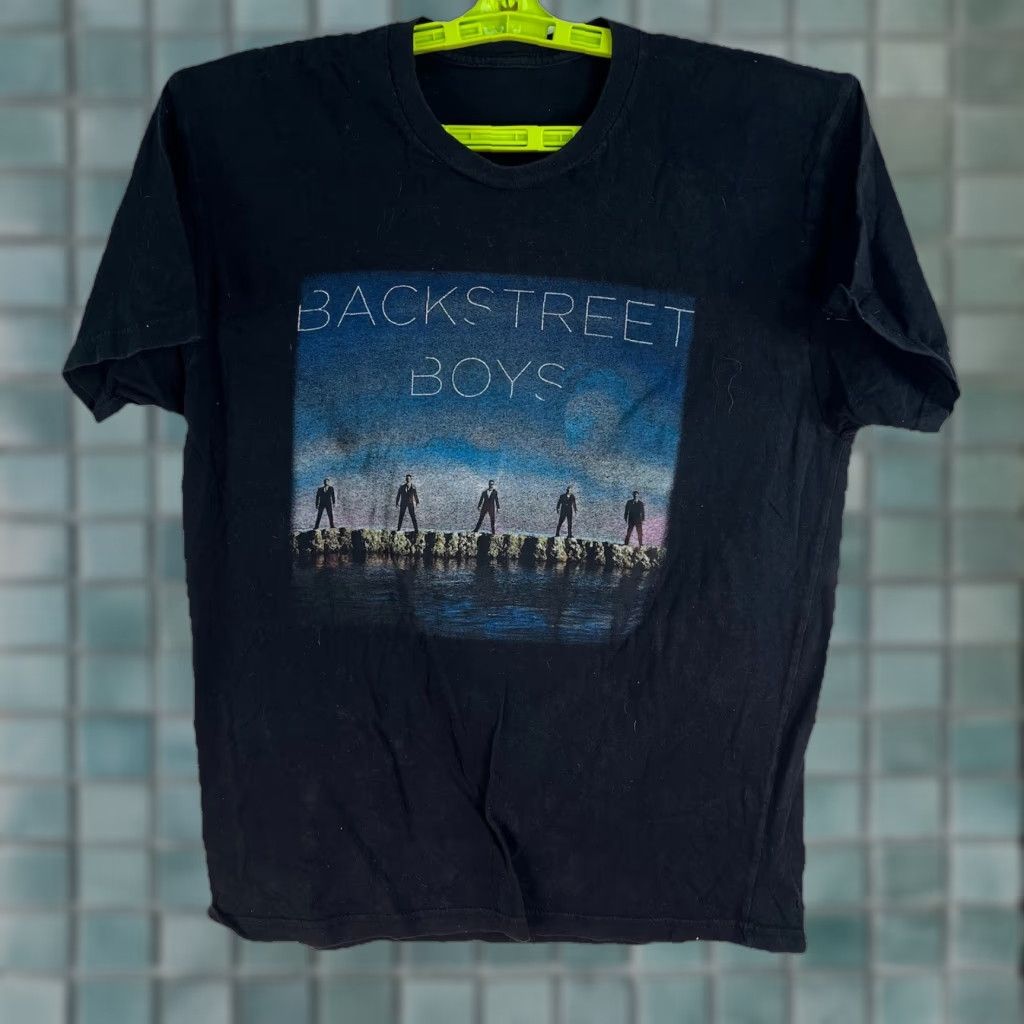 Anvil VINTAGE Back Street Boys T-Shirt Mens L Black In A World Like This Crew Neck Short Sleeve Graphic Print Logo Cotton Knit Musical Theme Size US L / EU 52-54 / 3 - 1 Thumbnail