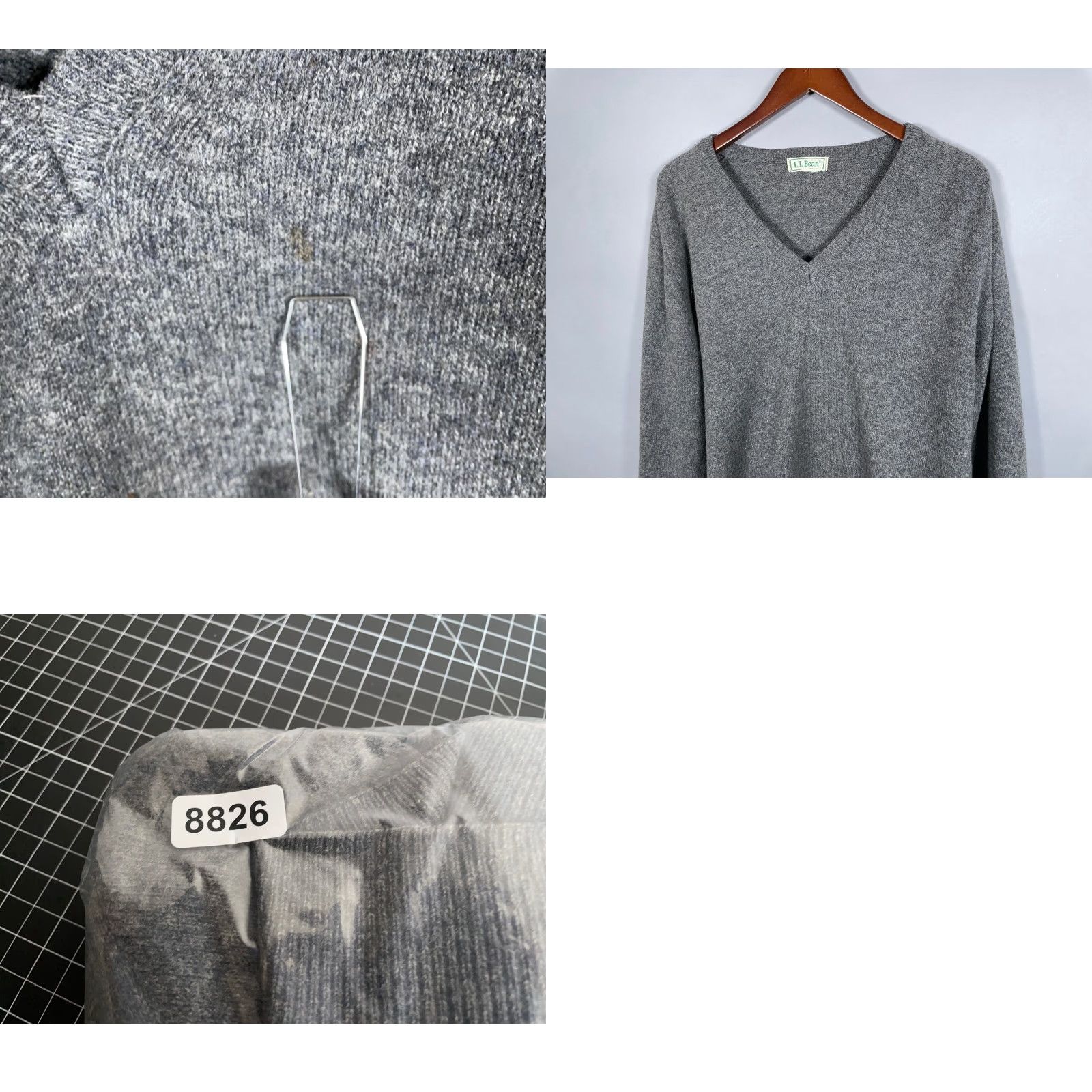 Vintage VINTAGE L.L. Bean Wool Sweater Adult Large Gray Men's Pullover 90s Casual Preppy Knit Size US L / EU 52-54 / 3 - 8 Thumbnail