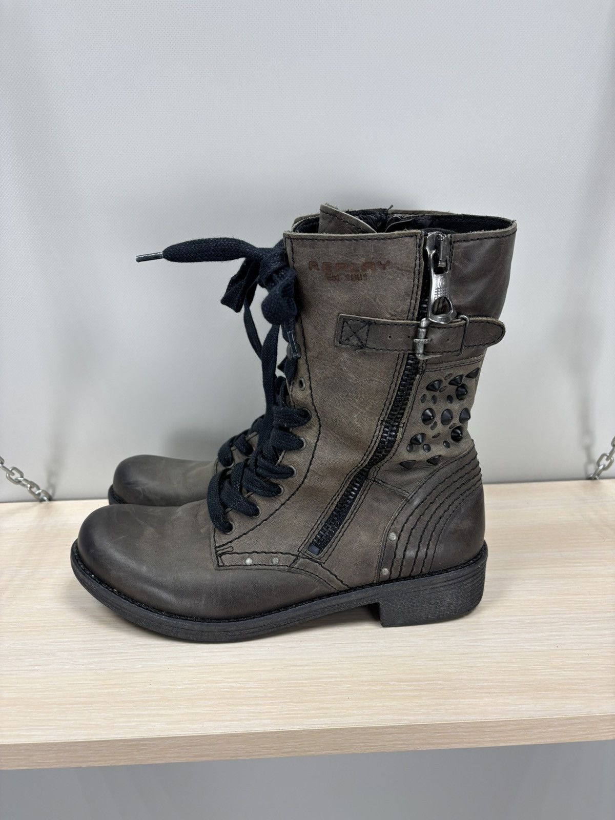 Replay Womens boots Replay Size 39 Color Gray/Brown Size US 9 / IT 39 - 5 Thumbnail