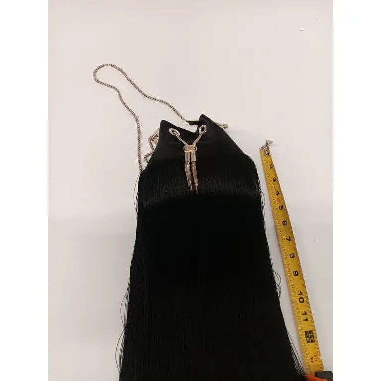 Jimmy Choo Jimmy Choo Bon Bon Small Fringed Satin Bucket Bag - Black Size ONE SIZE - 15 Thumbnail