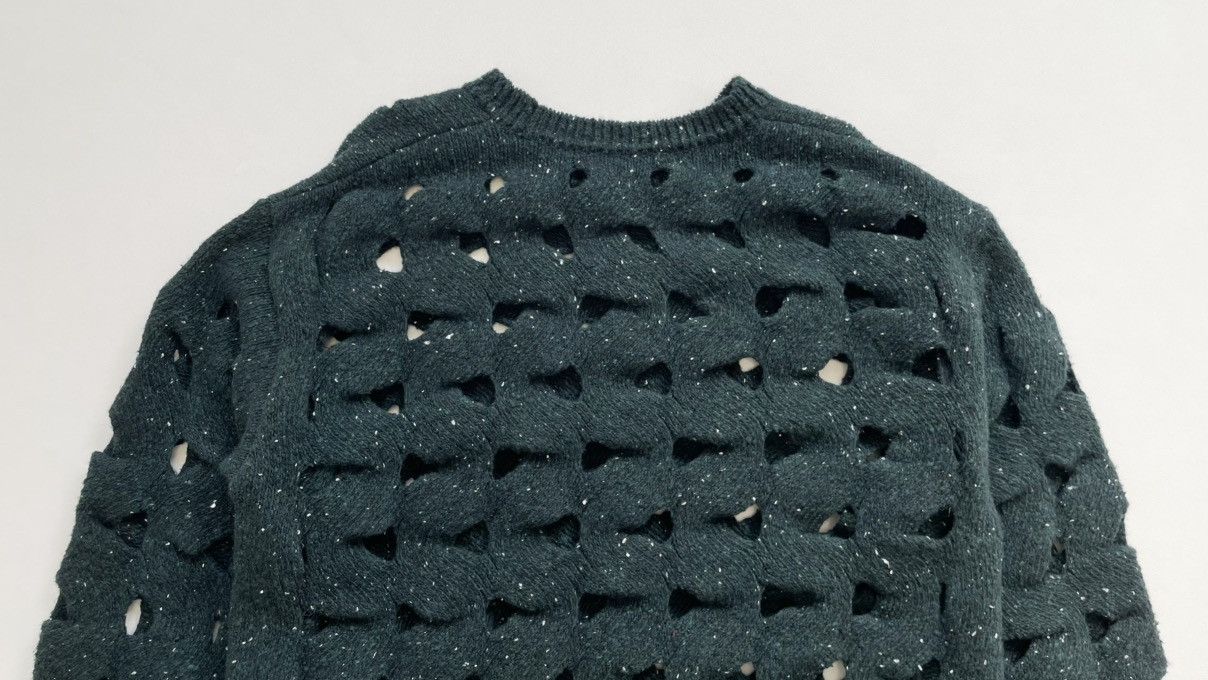 Issey Miyake Forest Green Cut Out Wool ‘Nest Knit’ Size US M / EU 48-50 / 2 - 16 Thumbnail