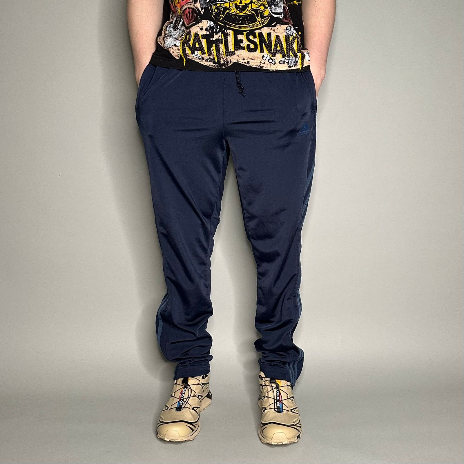 Adidas Vintage Y2K Adidas Sweatpants Mens L Navy Blue Joggers Size US 34 / EU 50 - 2 Thumbnail
