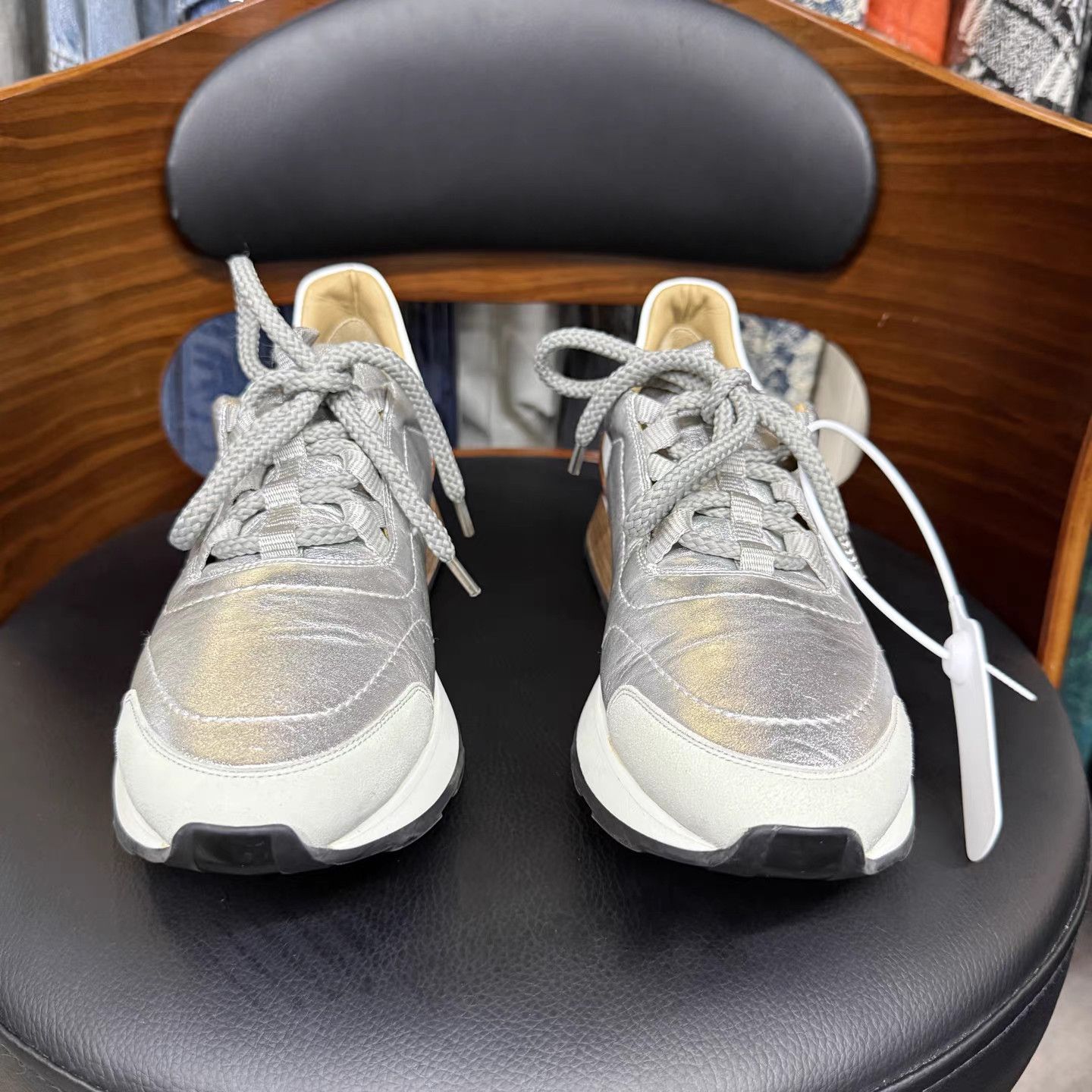 Hermes Hermes Leather Panel Sneakers K15 Size US 7.5 / IT 37.5 - 2 Thumbnail