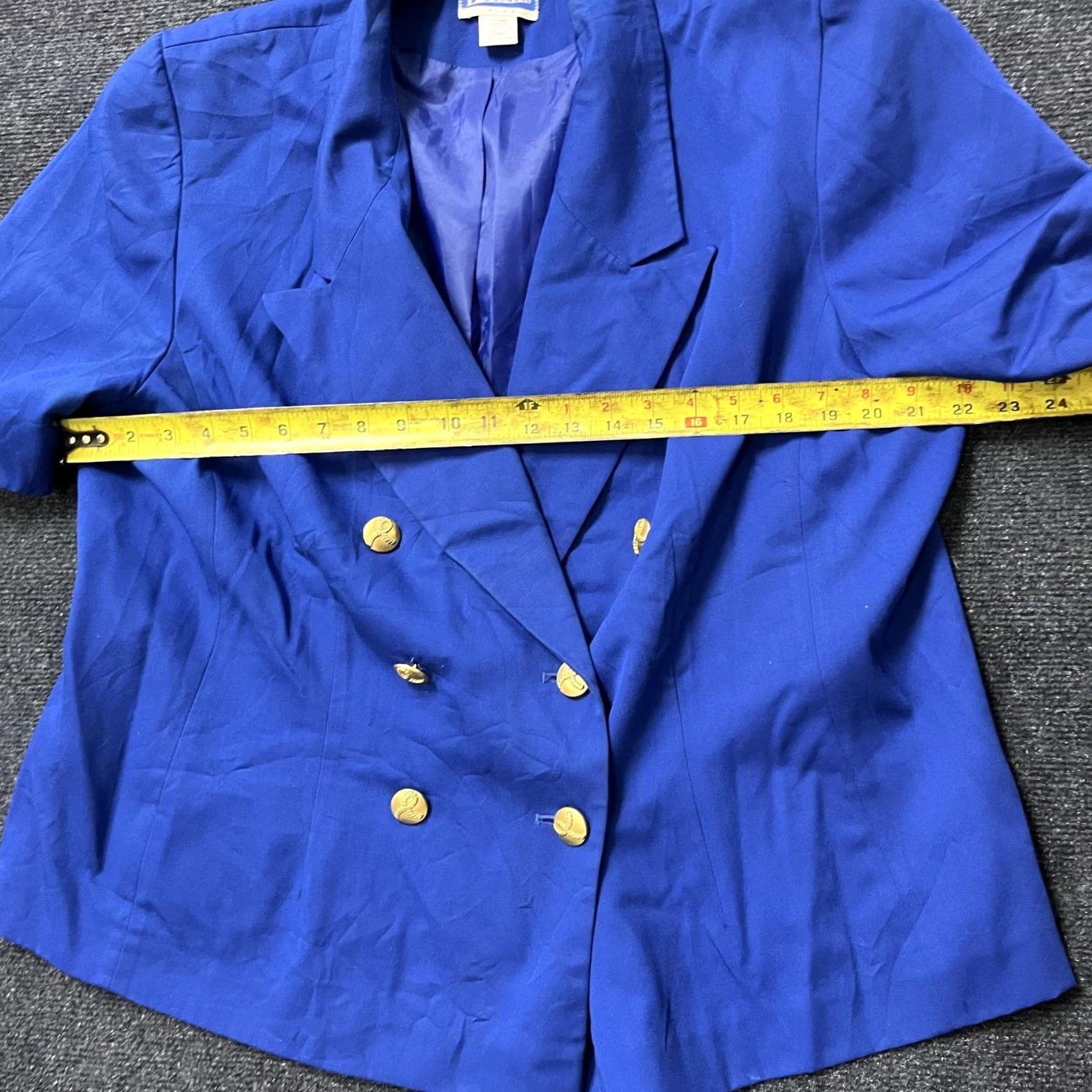 Pendleton Pendleton Blazer Womens 18W Blue Viscose Short Sleeve Double Breasted Jacket Size 40" / US 18 - 6 Thumbnail