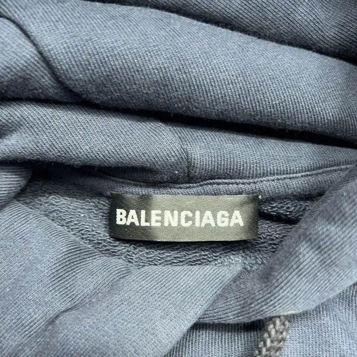 Balenciaga Balenciaga Balenciaga Navy Blue Logo Hoodie -2507 Size US M / EU 48-50 / 2 - 3 Thumbnail