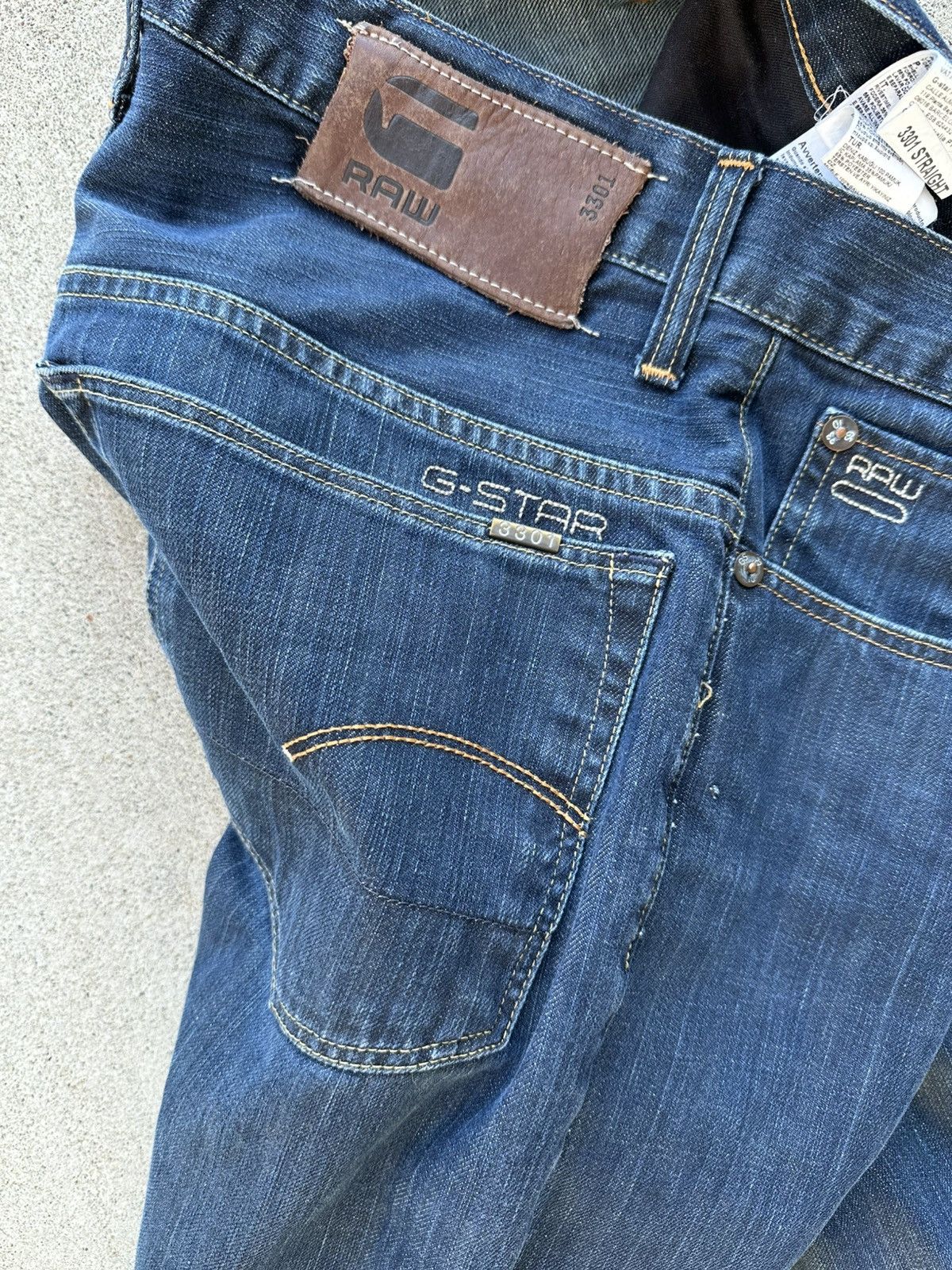 G-Star G Star Raw Denim Jeans Men Size 30x32 Straight Fit Dark Wash Size US 30 / EU 46 - 6 Thumbnail