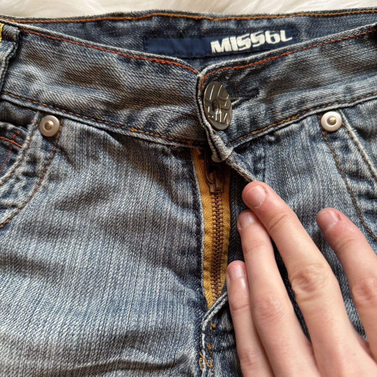 Miss Sixty 📌 Crazy Miss Sixty Vintage Washed Y2K Denim Shorts Size 29" - 10 Thumbnail