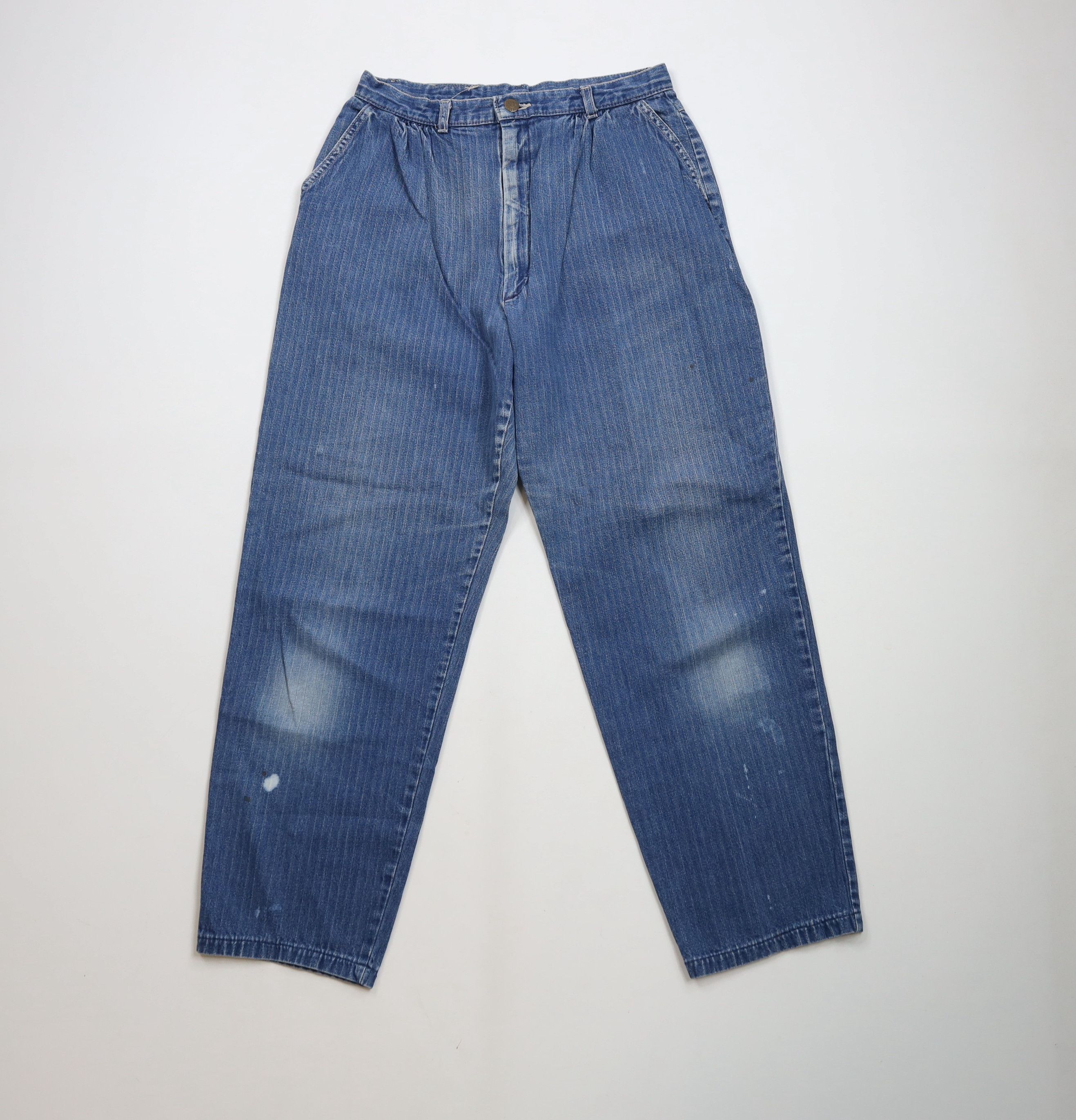 Lee × Vintage Vintage 90s Lee Relaxed Fit Tapered Leg Denim Jeans Striped Size 28" / US 6 / IT 42 - 1 Thumbnail