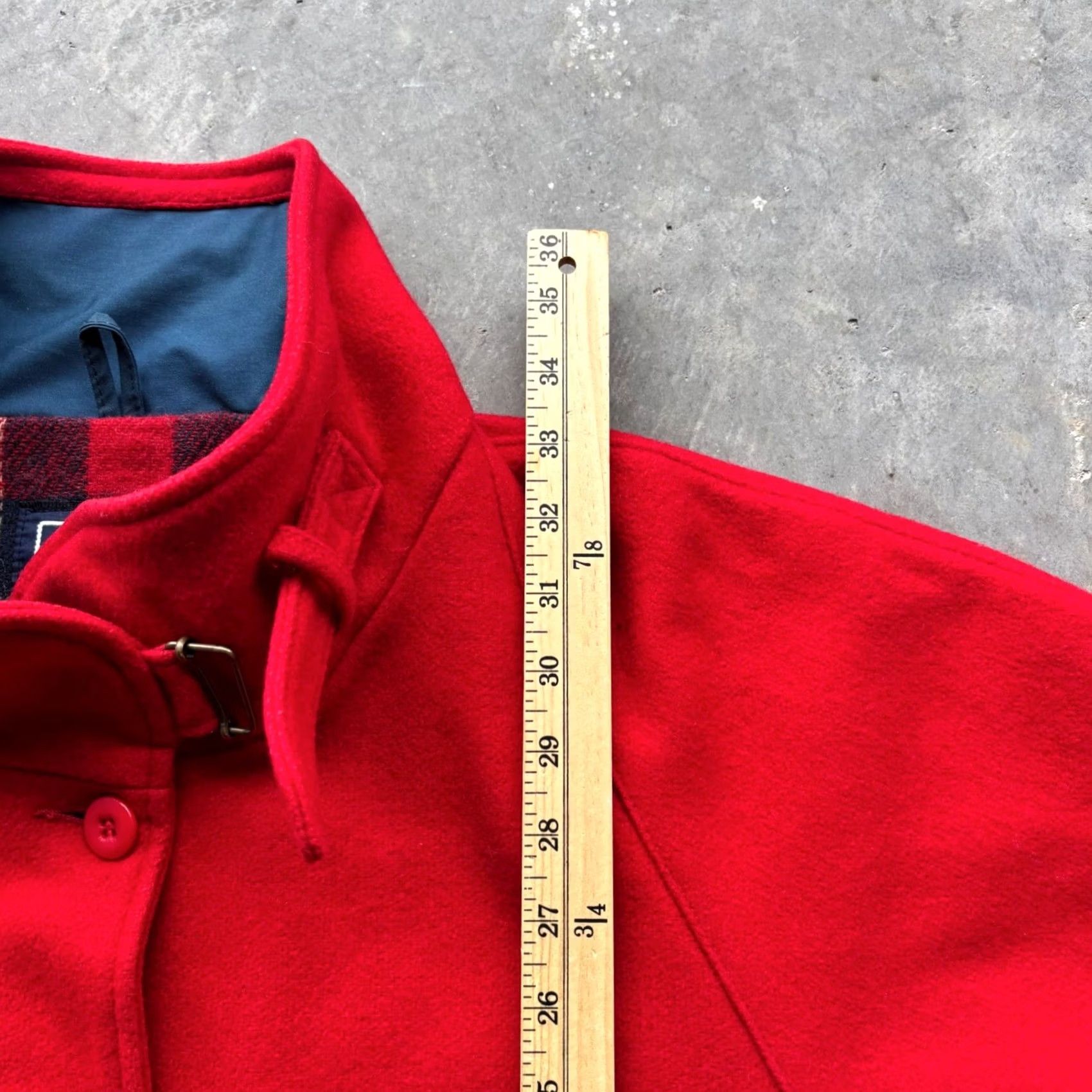 Vintage VINTAGE Woolrich Woman Red Wool Barn Coat Funnel Neck Plaid Lined Made in USA M Size M / US 6-8 / IT 42-44 - 4 Thumbnail