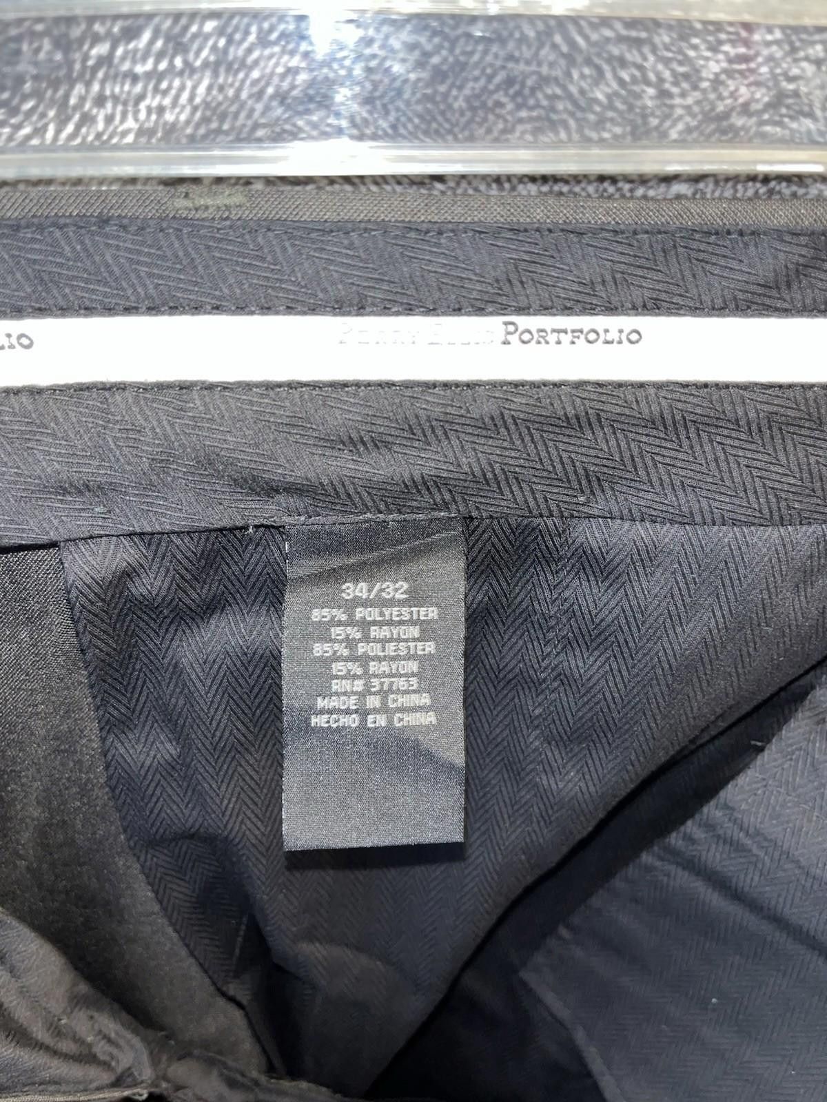 Blundstone Perry Ellis Portfolio 34x32 Gray Herringbone Dress Pants Size US 34 / EU 50 - 4 Thumbnail