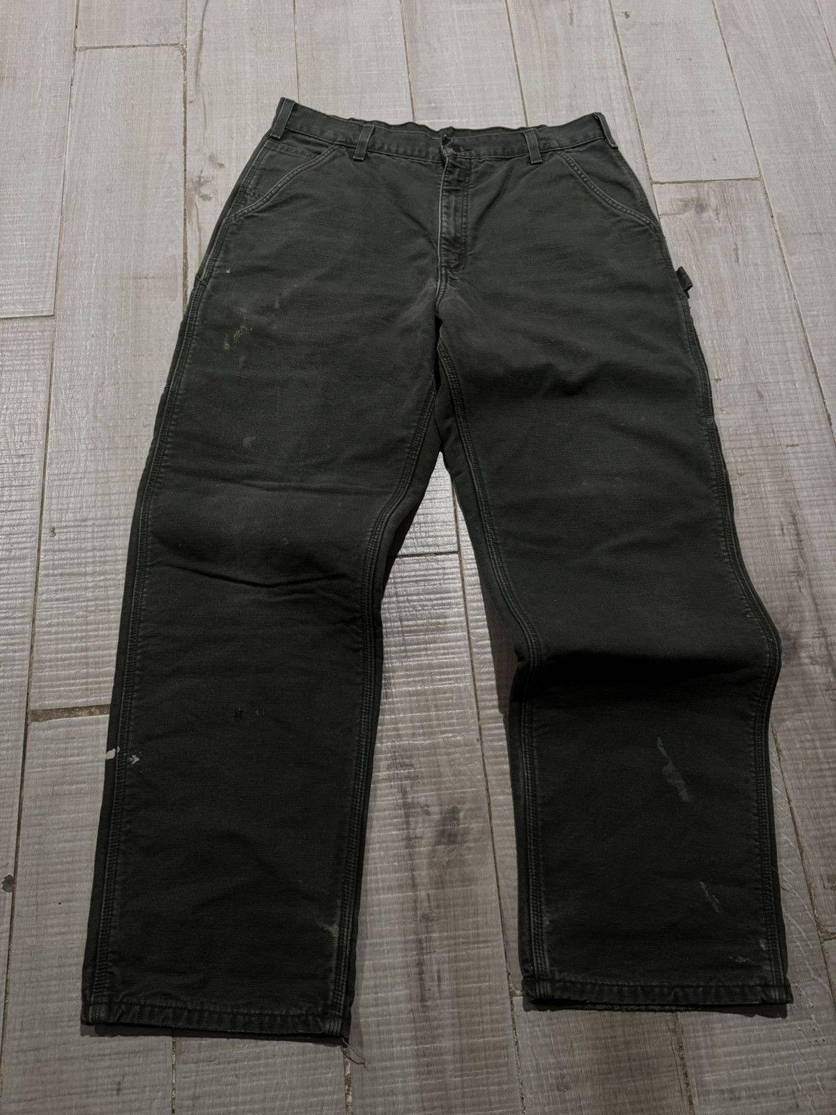 Carhartt Olive Green Vintage Carhartt Flannel Lined Work Pants Size US 36 / EU 52 - 1 Thumbnail