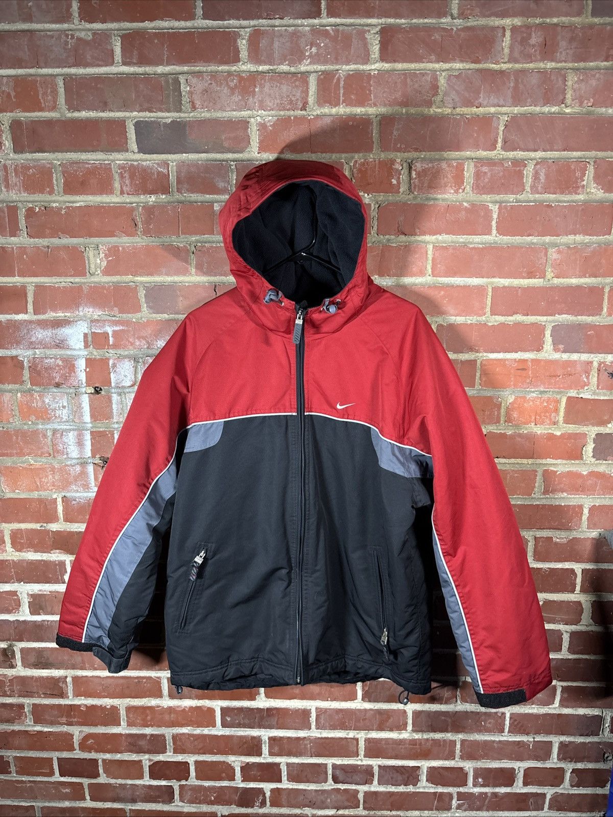 Vintage Y2K Nike Swoosh Winter Jacket Zip Up Mens Sz Medium