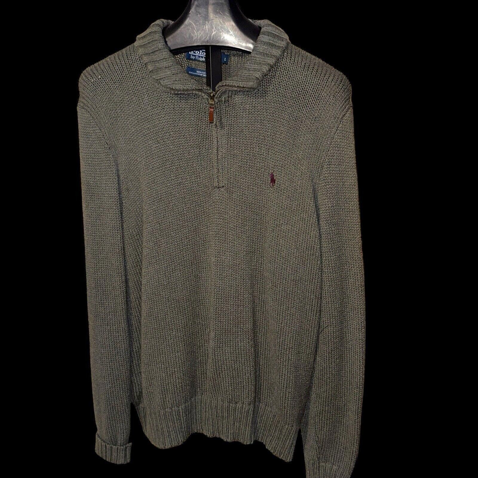 Polo Ralph Lauren Polo Ralph Lauren 1/4 Zip Sweater Mock Neck Olive Green Sz L Size US L / EU 52-54 / 3 - 1 Thumbnail