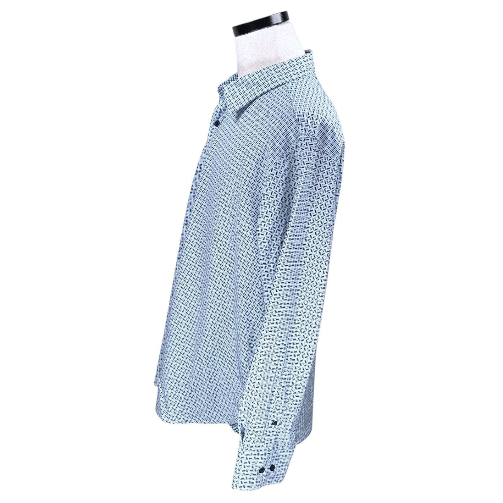 Other Con.Struct Shirt Men’s 2XL Blue White 4-Way Stretch Slim Fit Size US XXL / EU 58 / 5 - 6 Thumbnail