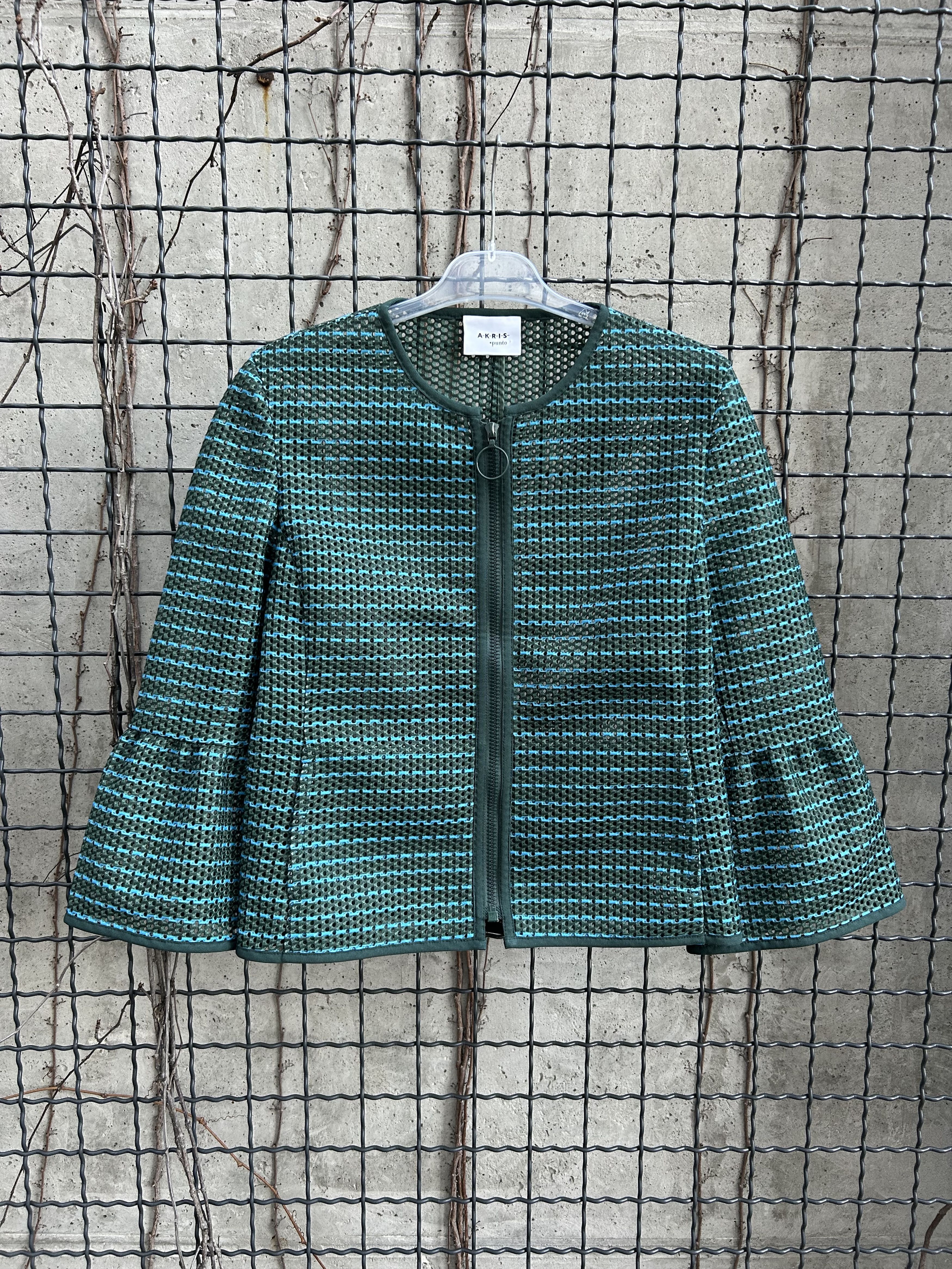 Akris Akris Punto Striped Mesh Bell Sleeve Jacket Size M / US 6-8 / IT 42-44 - 1 Thumbnail