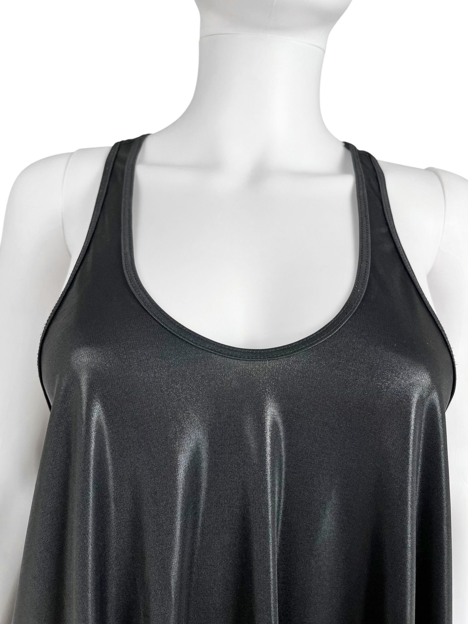 Le Grande Bleu (L.G.B.) Satin Black Tank Top Size S / US 4 / IT 40 - 6 Thumbnail