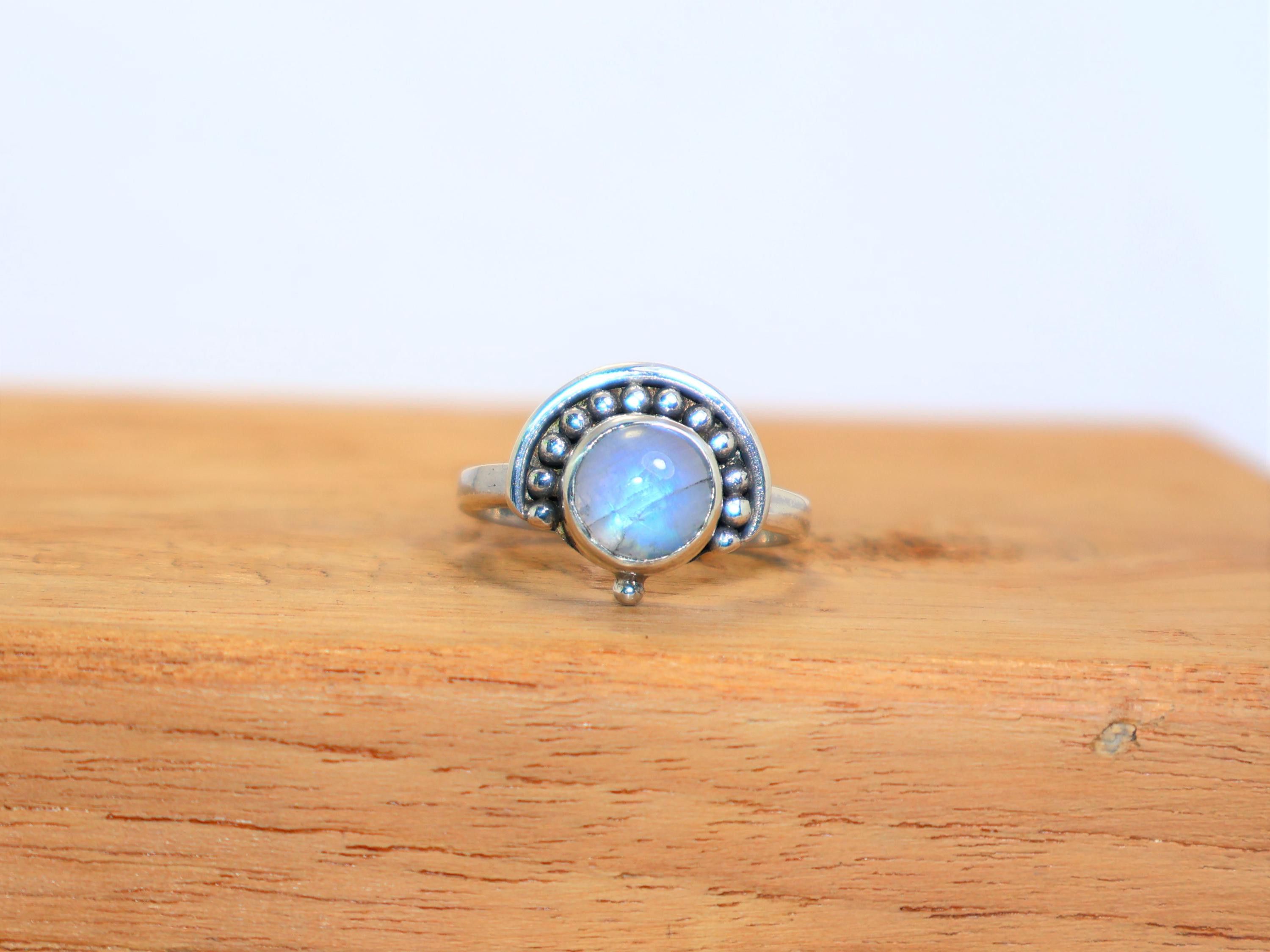 Handmade Moonstone Ring, Handmade Ring, 925 Sterling Silver Ring, Size ONE SIZE - 1 Thumbnail