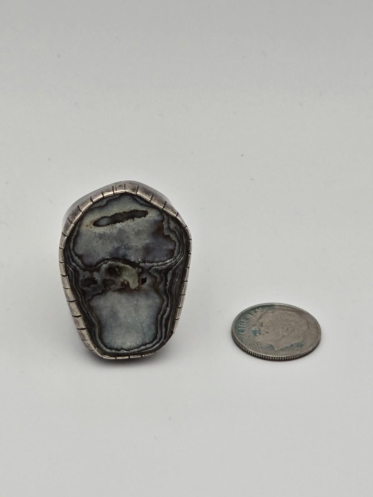 Other Rebecca Collins Silver Stalactite Agate Statement Ring 7 Size ONE SIZE - 5 Thumbnail