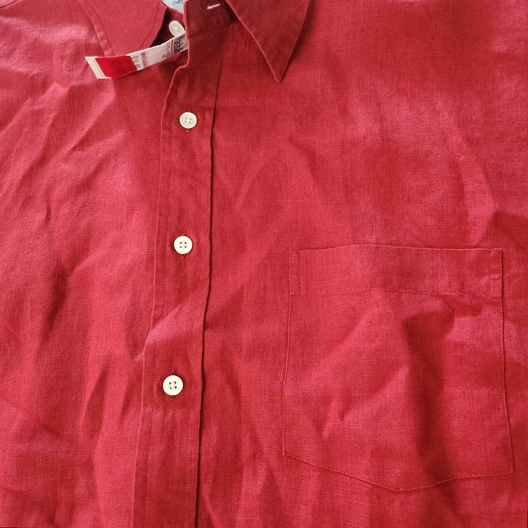 Vintage Allen Solly Platinum Linen Shirt Button-Up Long Sleeve Red Size L Men Casual Shirt Size US L / EU 52-54 / 3 - 4 Thumbnail