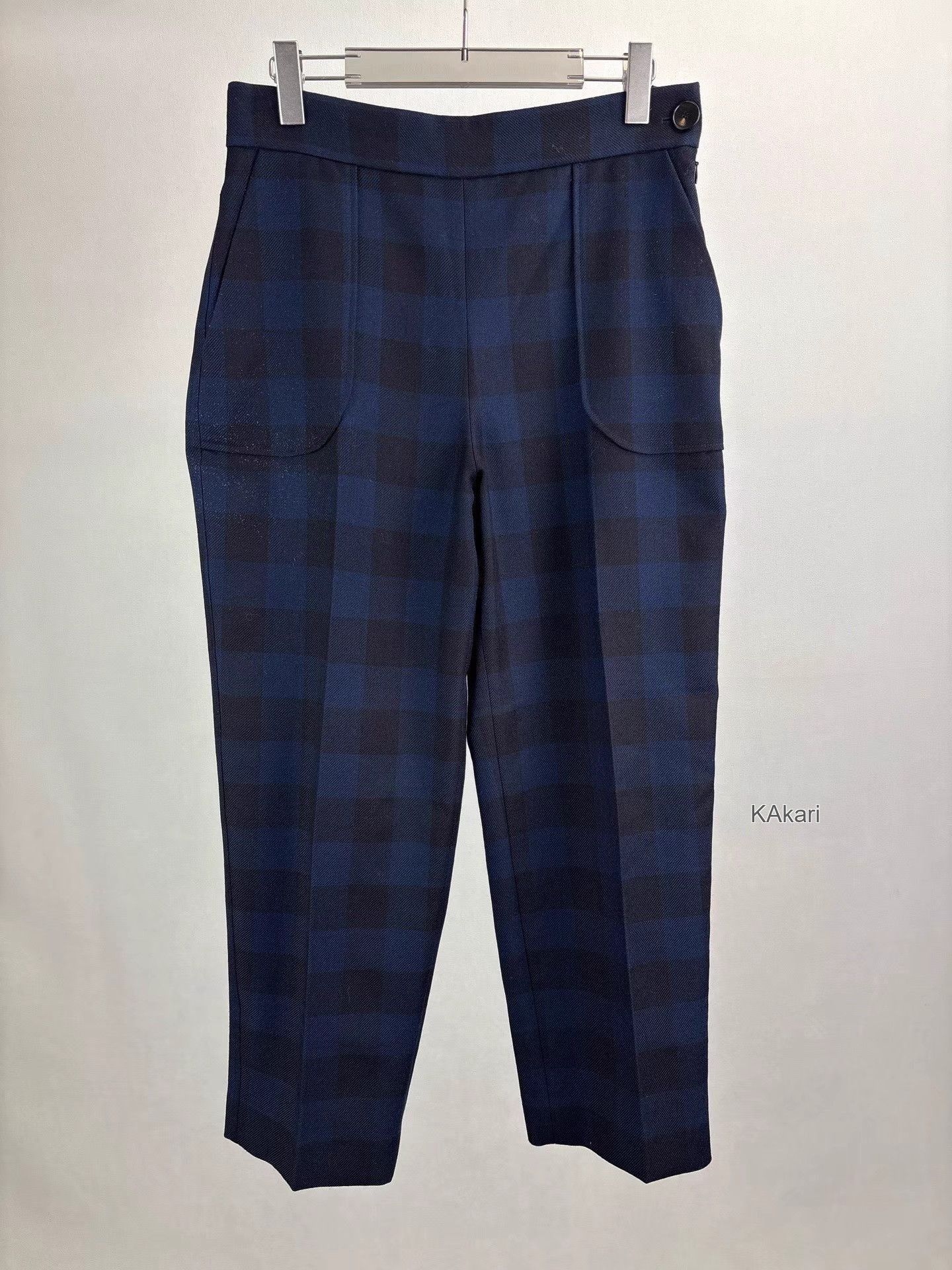 Dior Blue Checkered Cropped Casual Pants Size US 40 / EU 56 - 1 Thumbnail