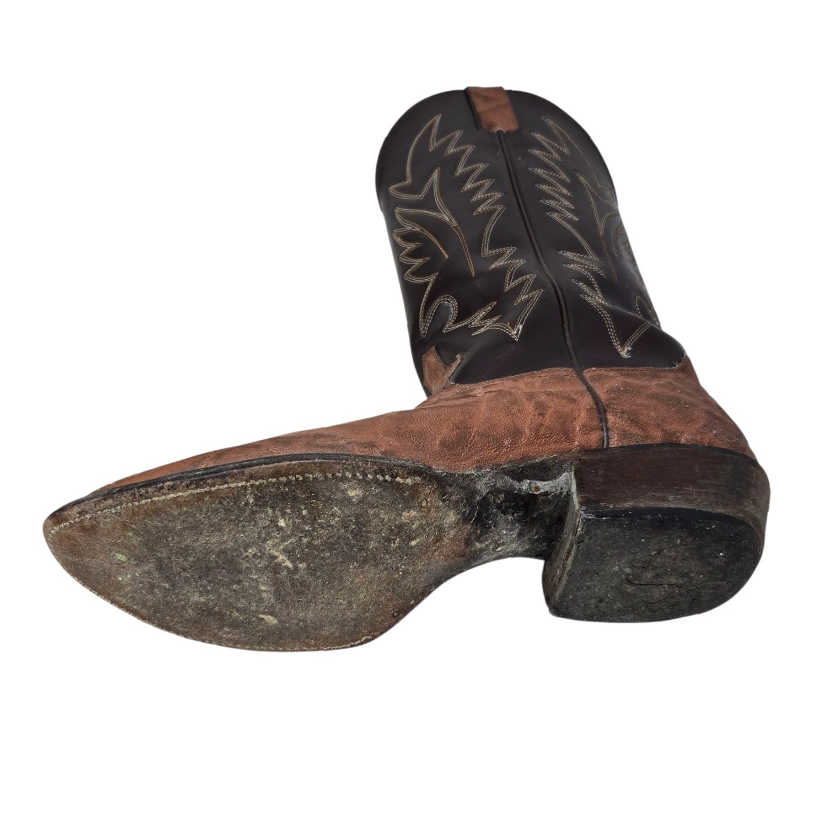 Justin Boots VINTAGE Justin Boots Boot Western Cowboy Leather D Brown Size 9 Men Shoes - read flaws readouts Size US 9 / EU 42 - 7 Thumbnail