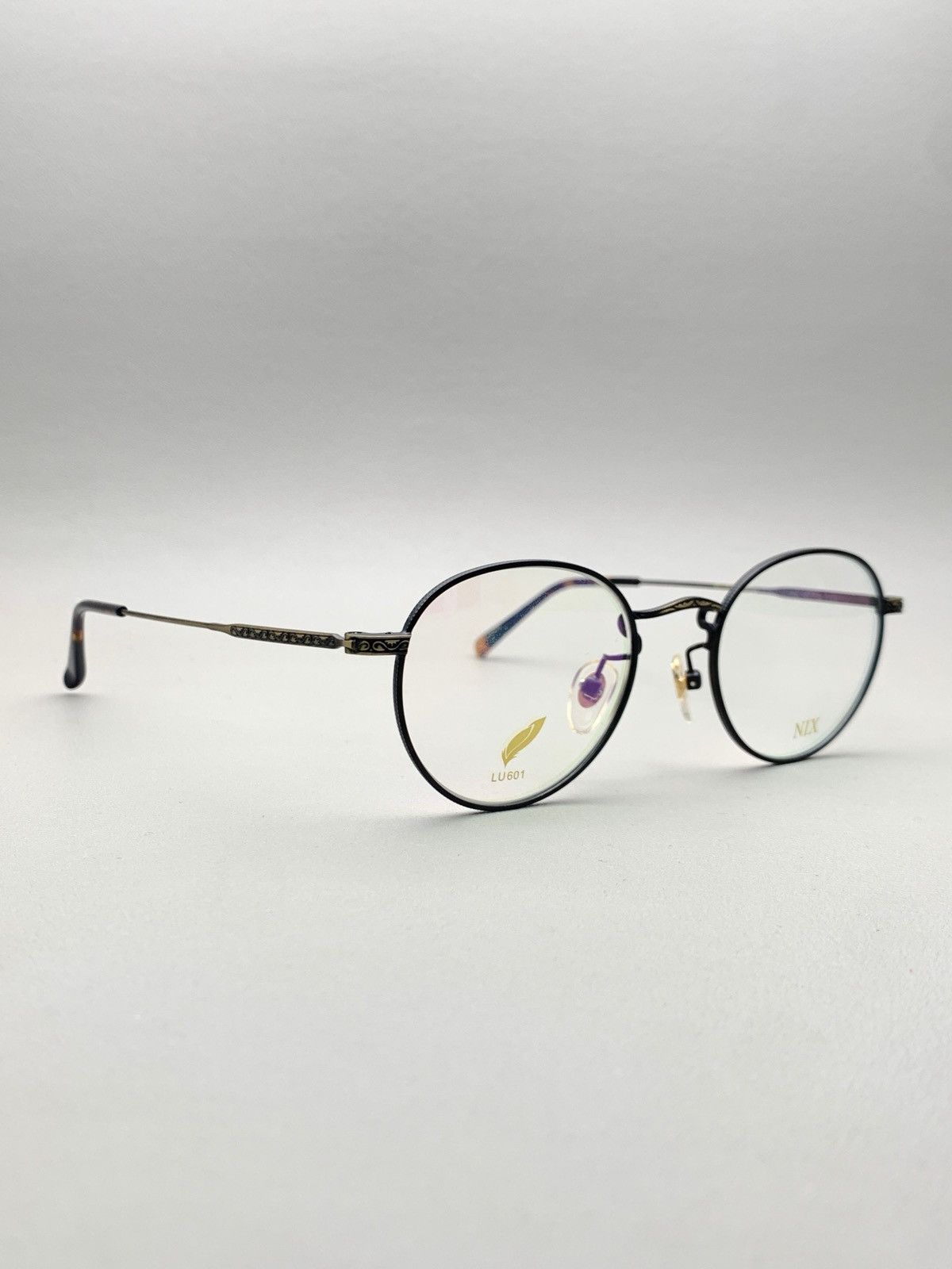 Nix Lu601 Antique Bronze Titanium Round Glasses in Black, Men's — image 5 of 6