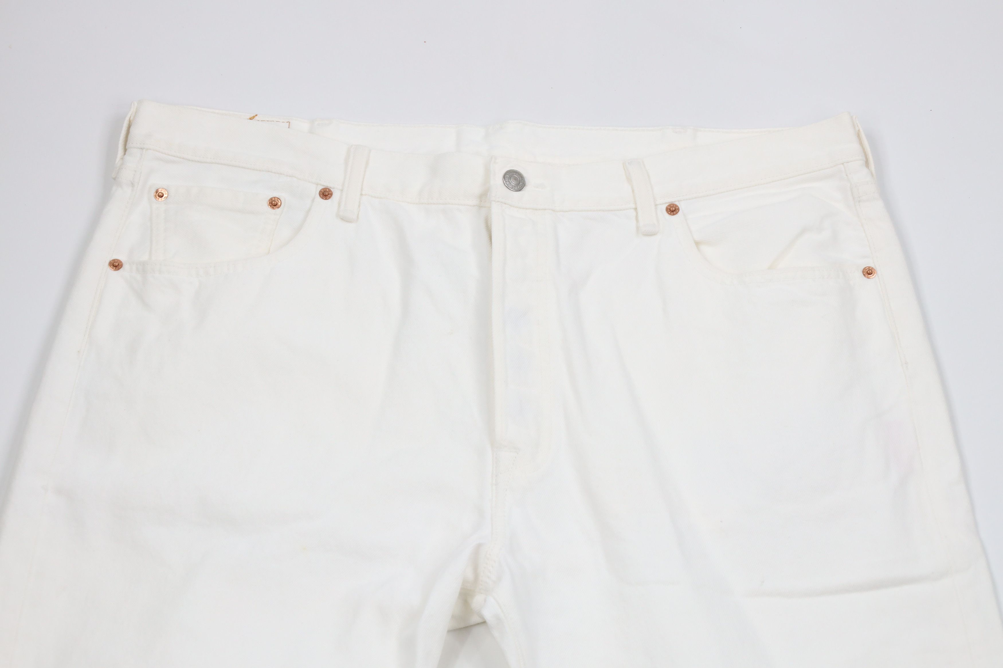 Levi's × Vintage Y2K Levis 501xx Fit Button Fly Denim Jeans White Cotton Size US 40 / EU 56 - 2 Thumbnail