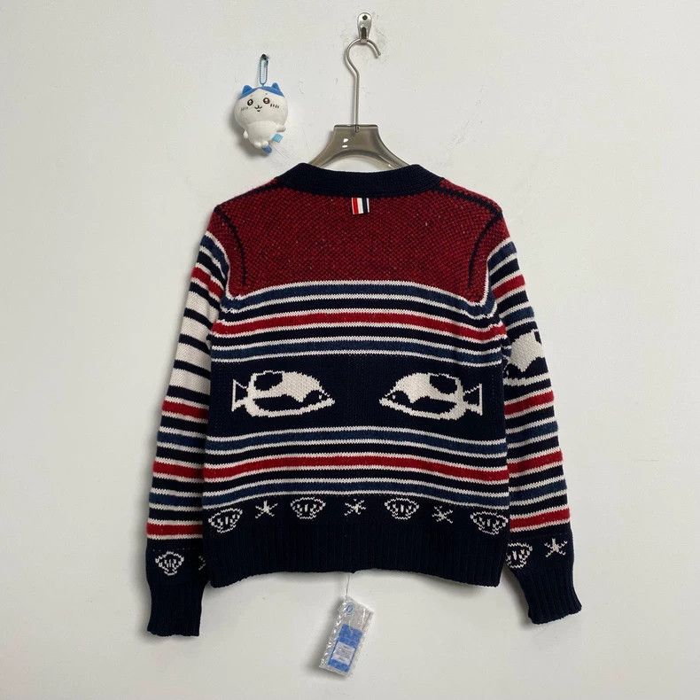 Thom Browne Thom Browne Marine elements red and blue four-striped wool Size US L / EU 52-54 / 3 - 3 Thumbnail