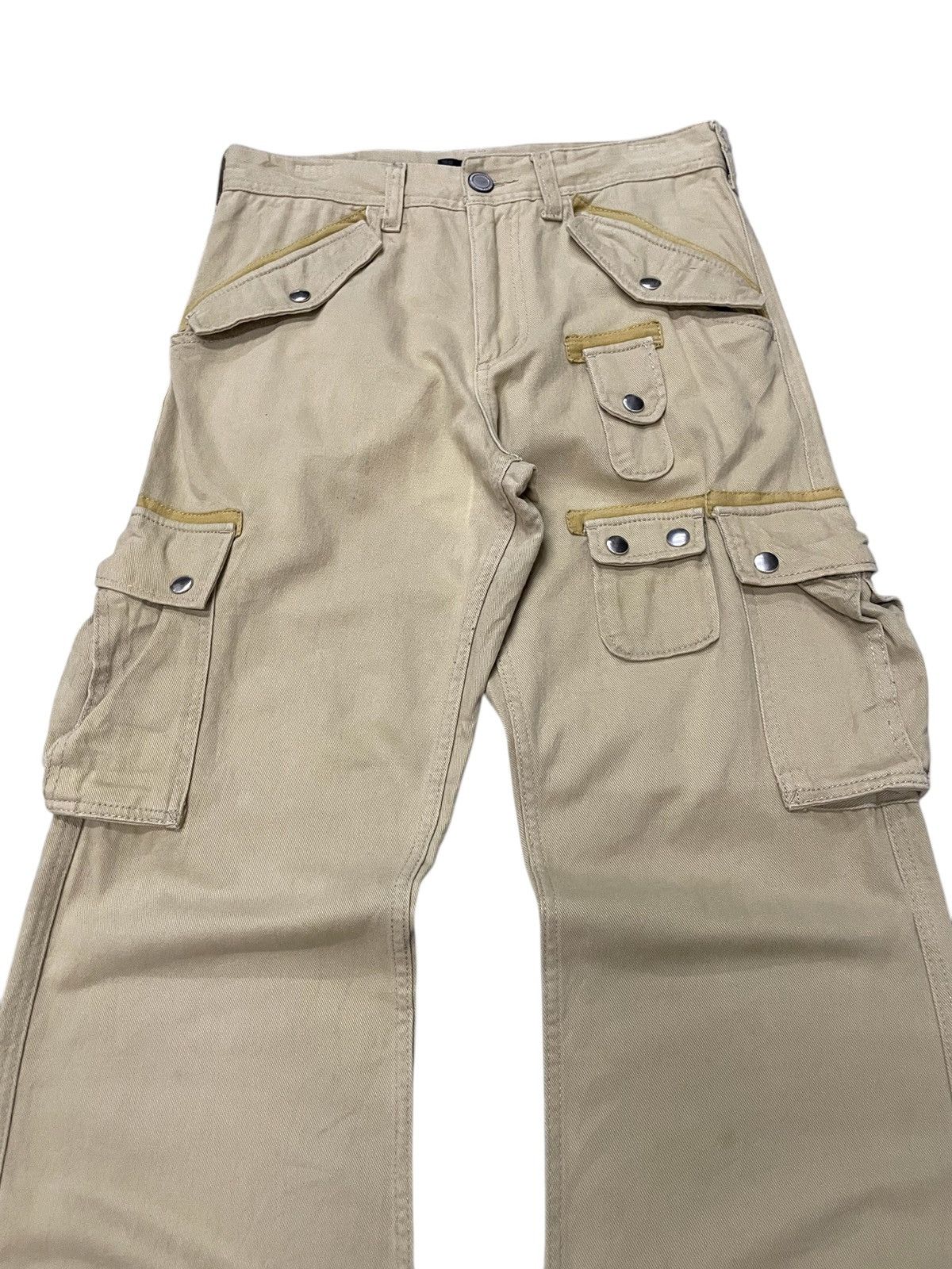Hysteric Glamour × PPFM × Tete Homme Varosh Japan Multi Pocket Stencil Flare Cargo Pants Size US 30 / EU 46 - 3 Thumbnail
