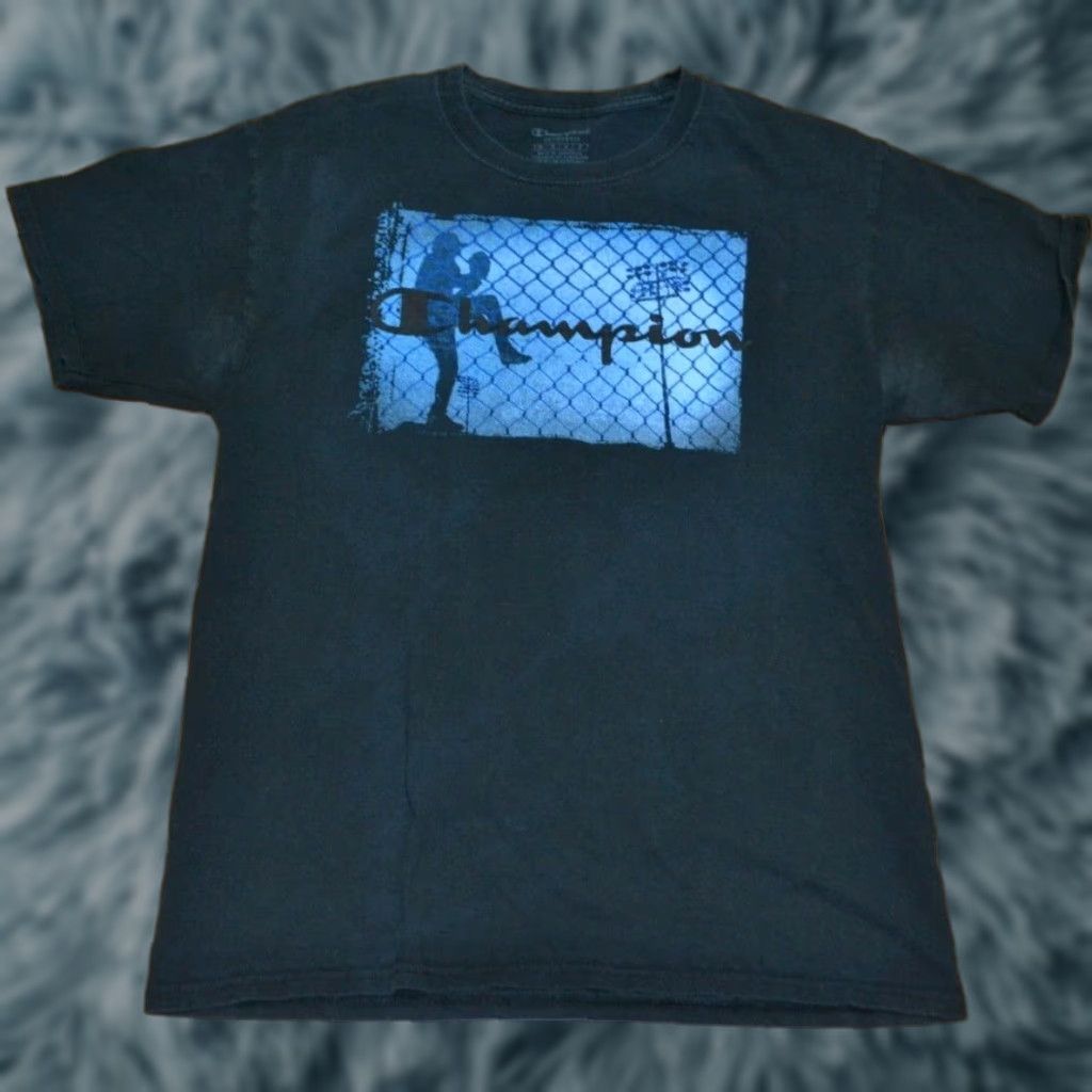 Champion VTG Champion Athletic Baseball T Shirt Medium Blue Mens M Graphic Tee 100% Cotton Short Sleeve Classic C Logo Size US M / EU 48-50 / 2 - 1 Thumbnail