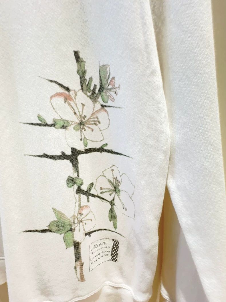 Loewe LOEWE White floral print hoodie Size XS / US 0-2 / IT 36-38 - 2 Thumbnail