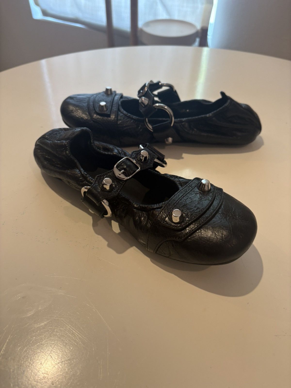 Balenciaga WOMEN’S CITY BALLERINA IN BLACK/SILVER Size US 7 / IT 37 - 6 Thumbnail