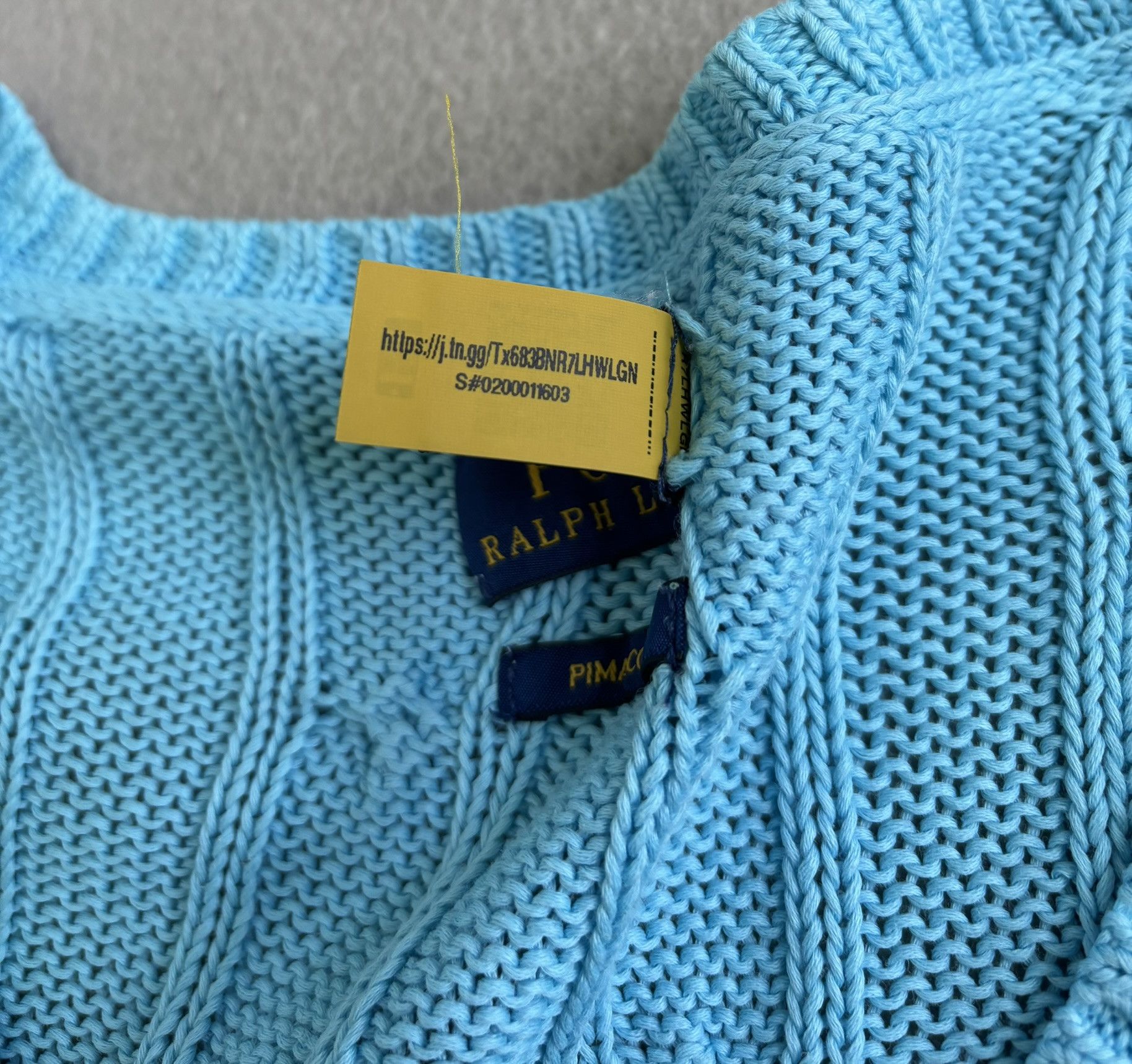 Polo Ralph Lauren Polo Ralph Lauren Cable V-Neck Baby Blue Sweater Size XL Size XL / US 12-14 / IT 48-50 - 11 Thumbnail