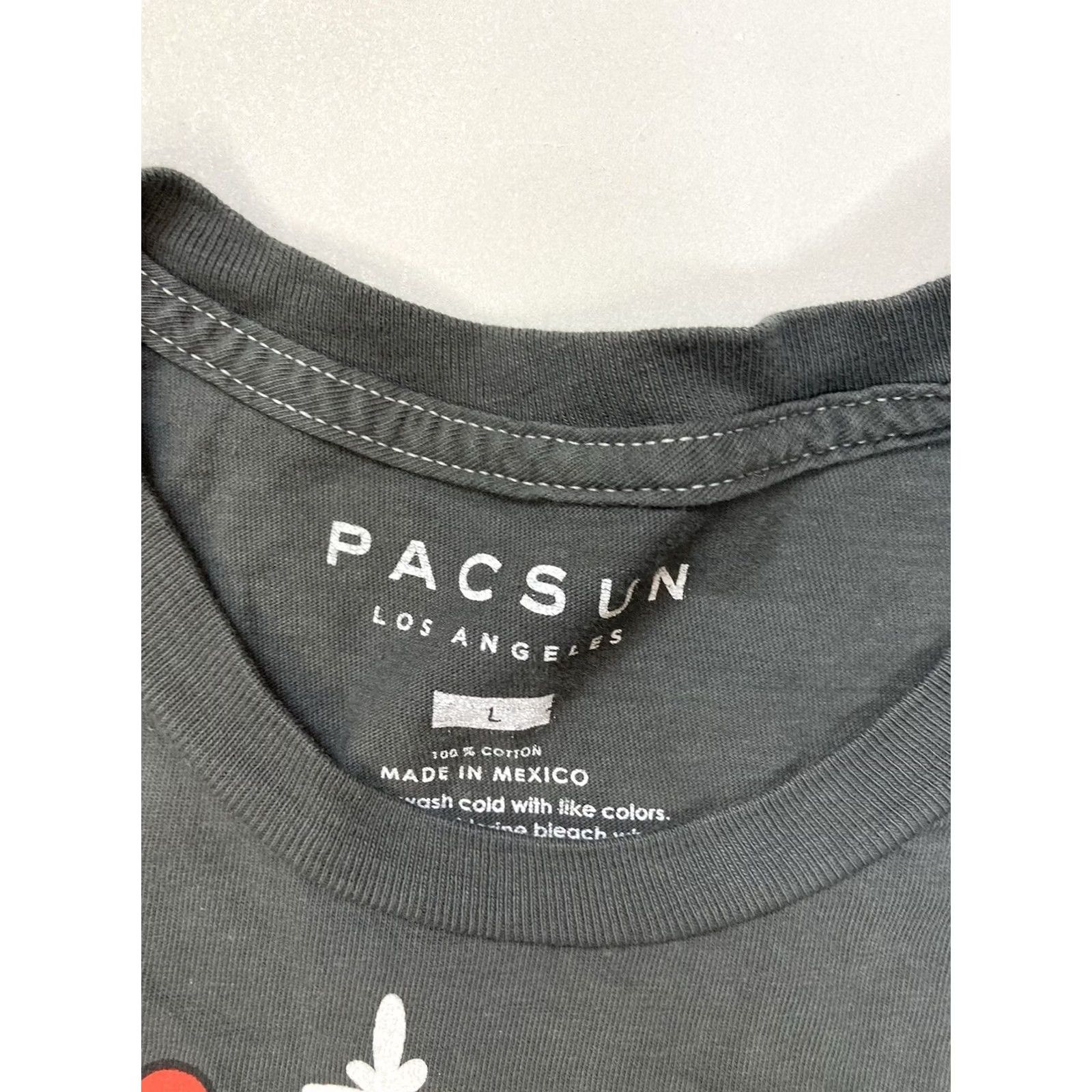 Pacsun Pacsun Graphic Print T-Shirt Men Large Gray Flower Sun Mushroom Crew Neck Short Sleeve PacSun Logo All Seasons Size US L / EU 52-54 / 3 - 4 Thumbnail
