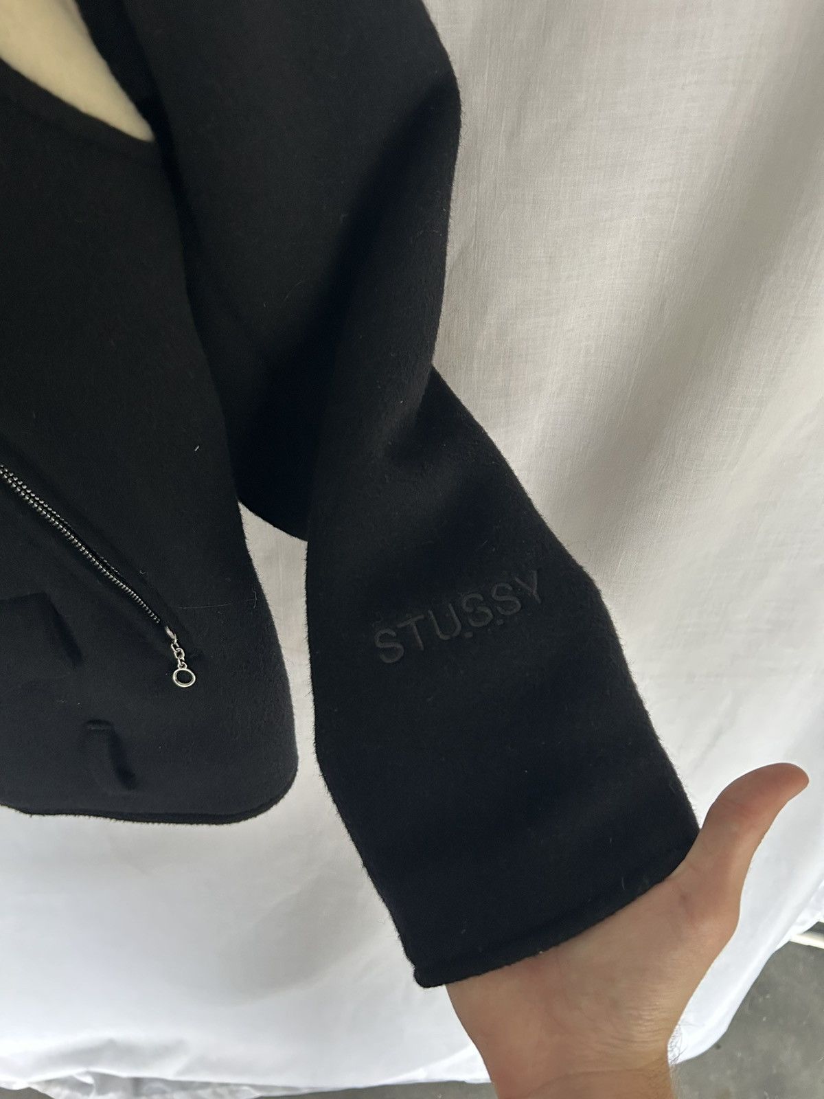 Stussy STUSSY X SCHOTT PERFECTO WOOL STRIPED BLACK WHITE JACKET Size US L / EU 52-54 / 3 - 8 Thumbnail