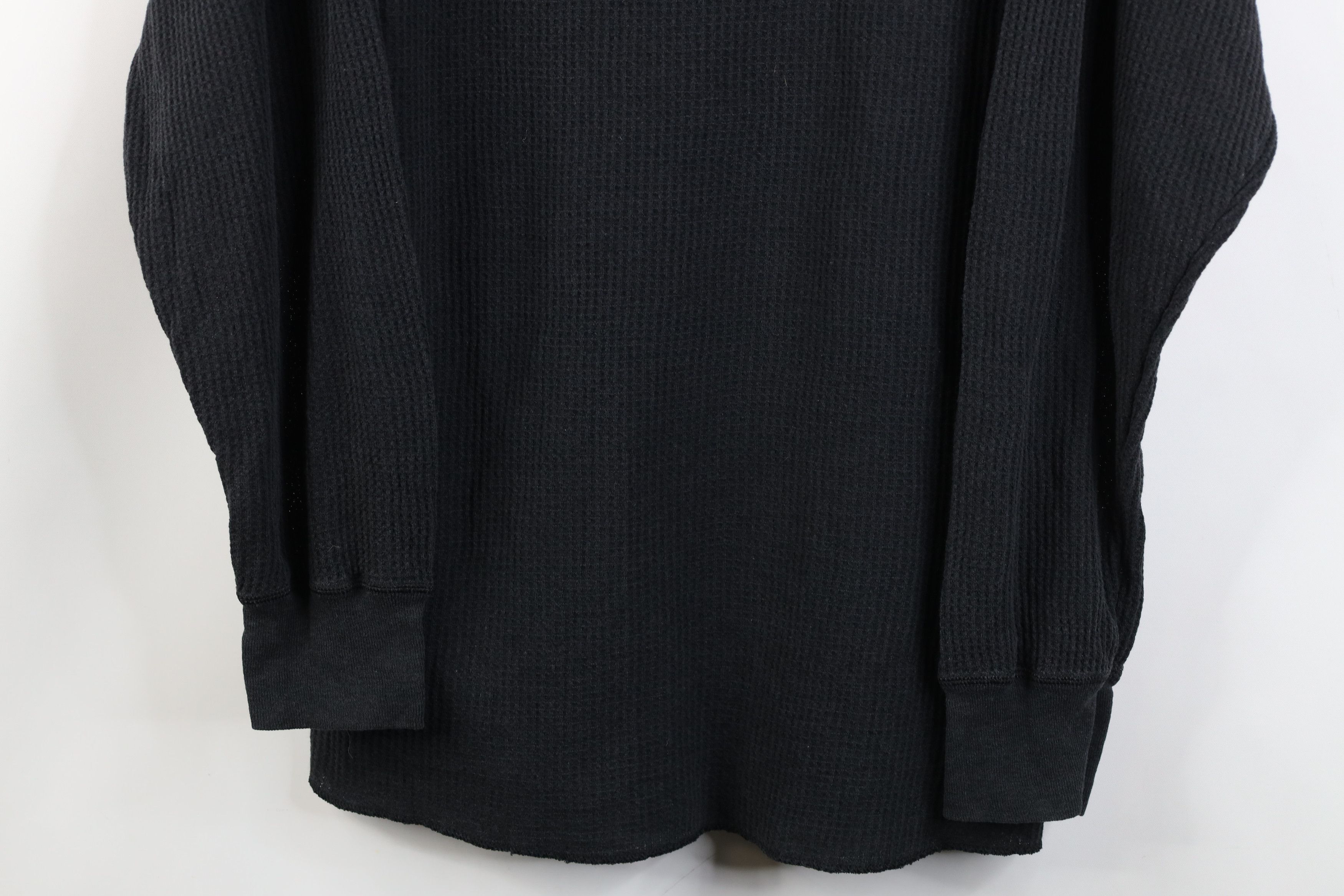 Vintage Vintage 90s Streetwear Thermal Waffle Knit T-Shirt Black Size US XL / EU 56 / 4 - 3 Thumbnail