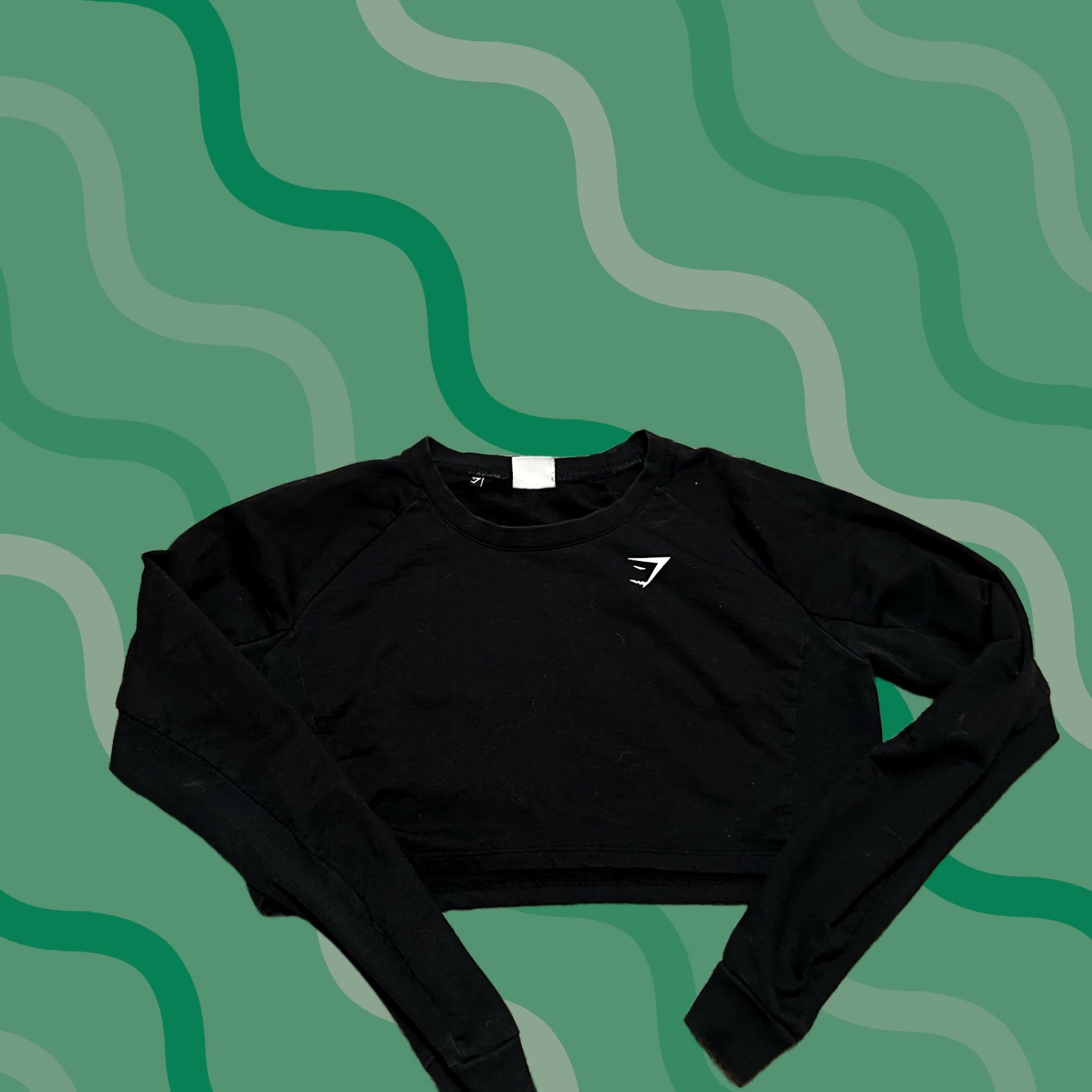 Gymshark Gymshark Cropped Sweatshirt Womens Medium Pullover Drawstrings Black Logo Crew Neck All Seasons Activewear Hoodie Mens? Size M / US 6-8 / IT 42-44 - 1 Thumbnail