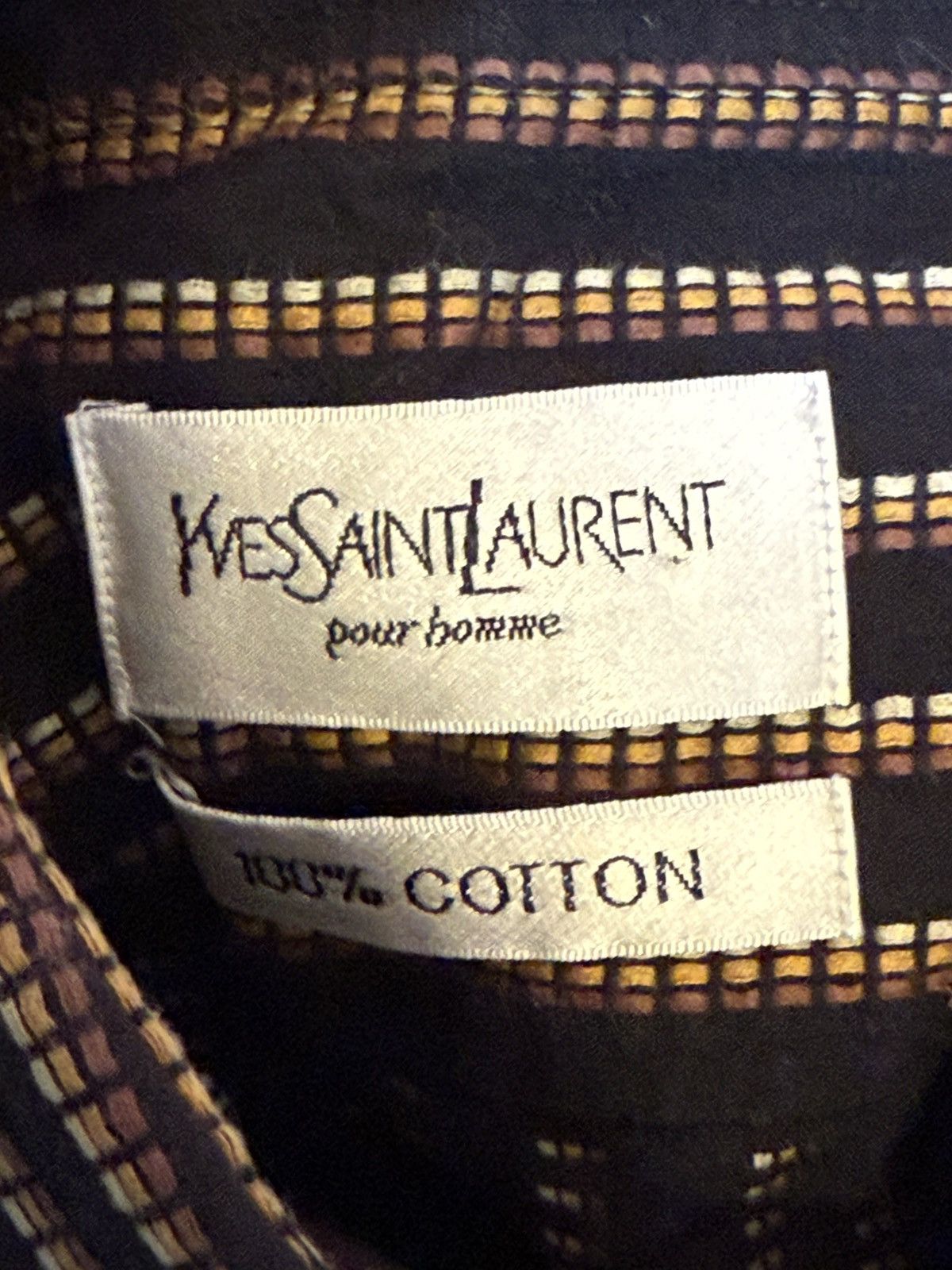 Yves Saint Laurent Black YSL Shirt Striped Button Up Dress Shirt Casual Collar Size US M / EU 48-50 / 2 - 6 Thumbnail