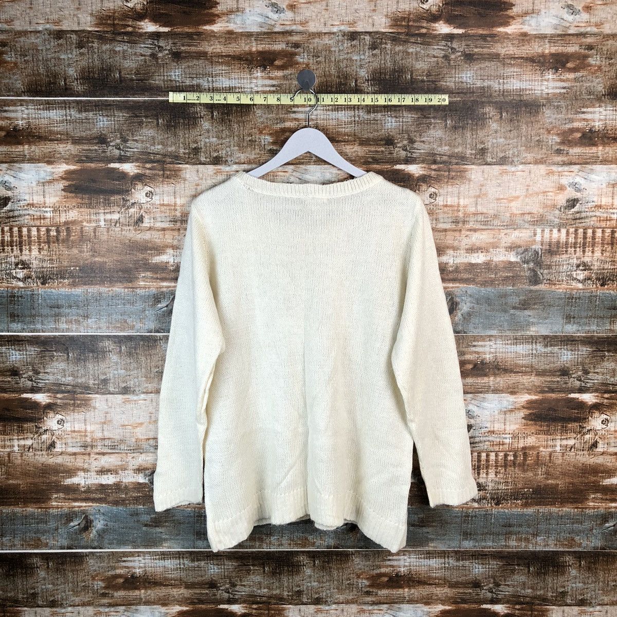 Homespun Knitwear × Japanese Brand × Vintage Bi Abbey White vintage Knitwear #A1739 Size L / US 10 / IT 46 - 12 Thumbnail