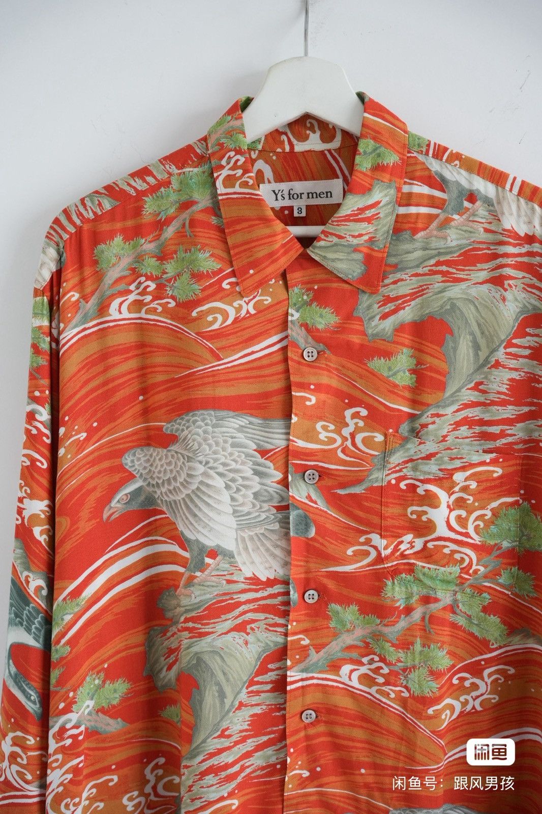 Yohji Yamamoto Yohji Yamamoto 00s Ukiyo-e Eagle Print Shirt Size US L / EU 52-54 / 3 - 5 Thumbnail