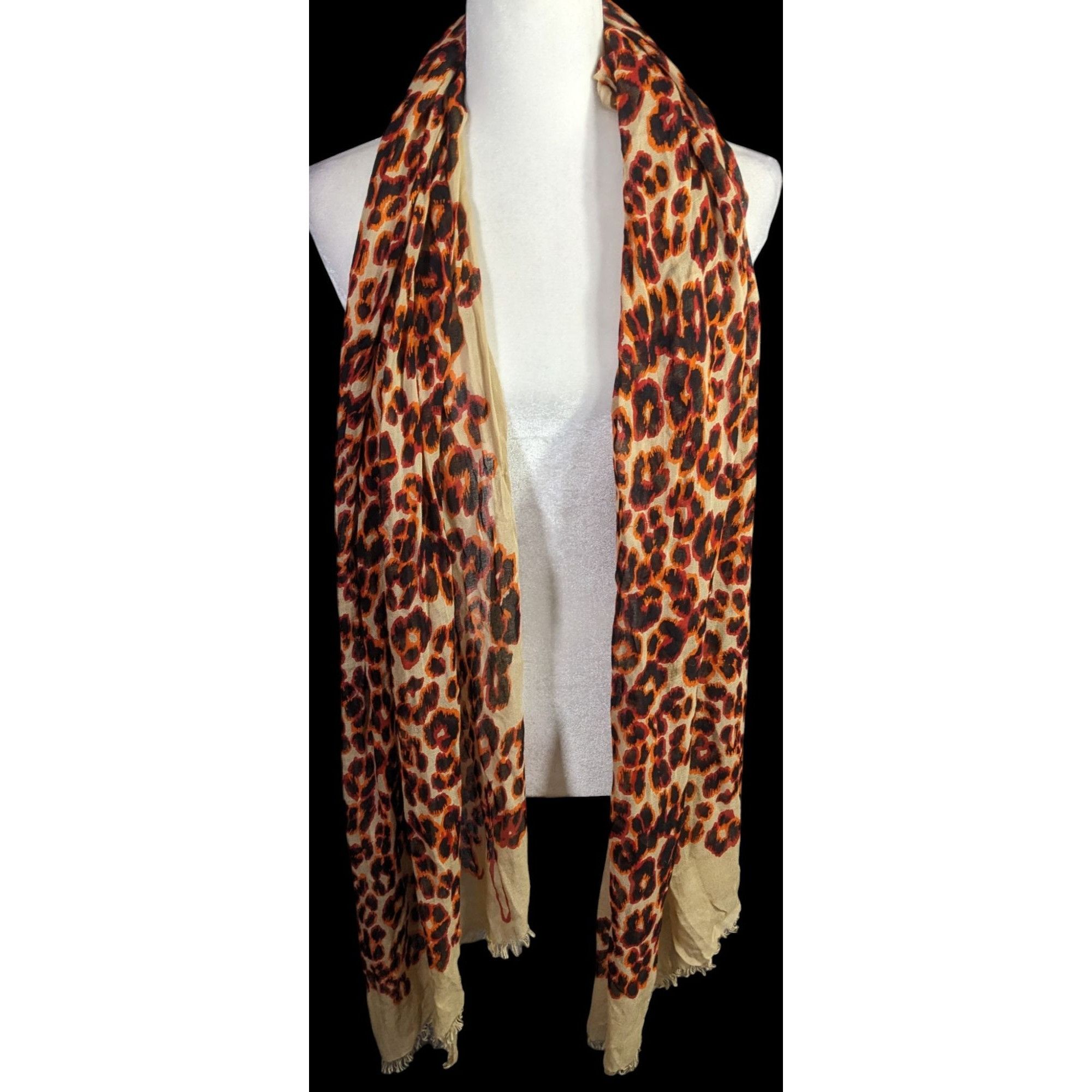 Juicy Couture Juicy Couture Leopard Print Lightweight Scarf 33x79 Inches B Size ONE SIZE - 4 Thumbnail