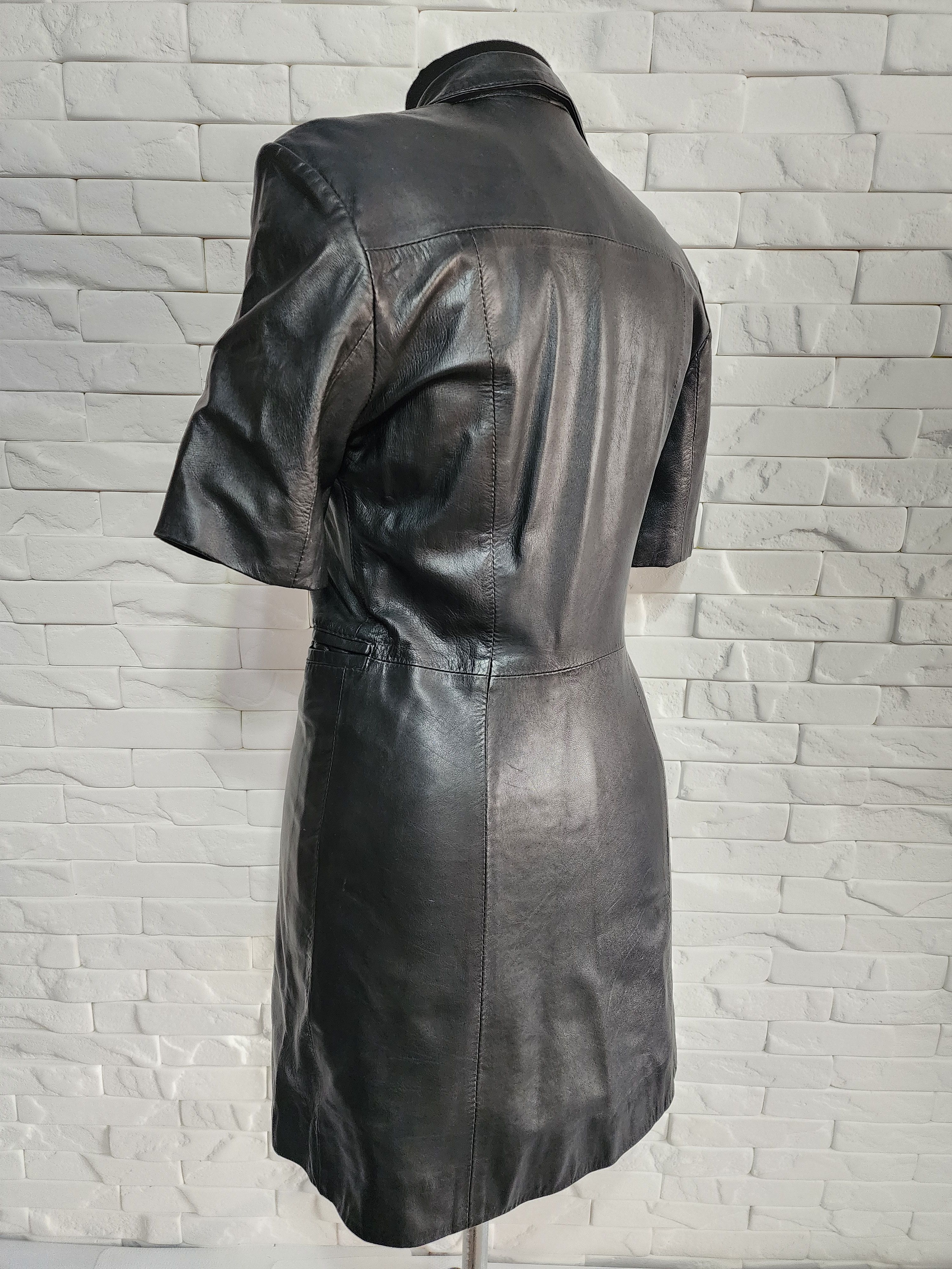 Genuine Leather Stylish long women's leather jacket. Size M / US 6-8 / IT 42-44 - 6 Thumbnail