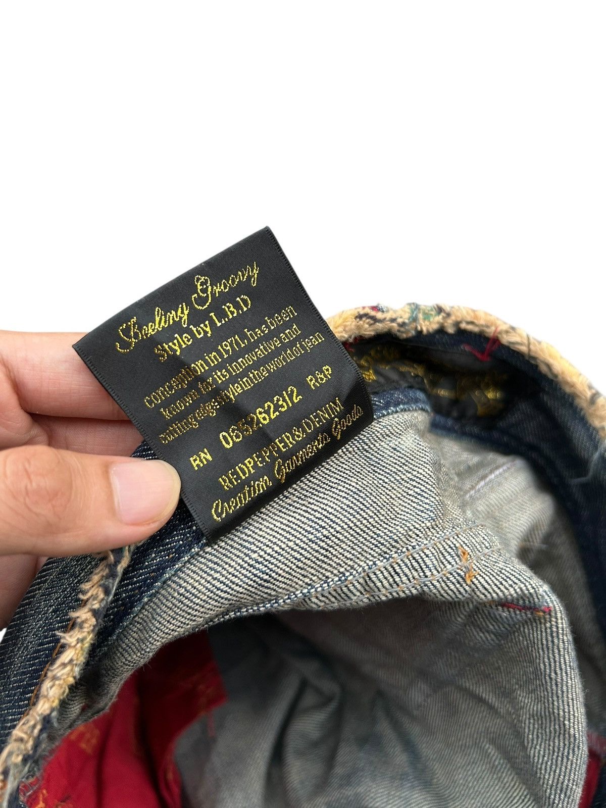 If Six Was Nine × KMRii × Le Grande Bleu (L.G.B.) ☠️ Red Papper Japanese Punk Rusty Faded Denim Jeans Lowrise Size US 30 / EU 46 - 17 Thumbnail