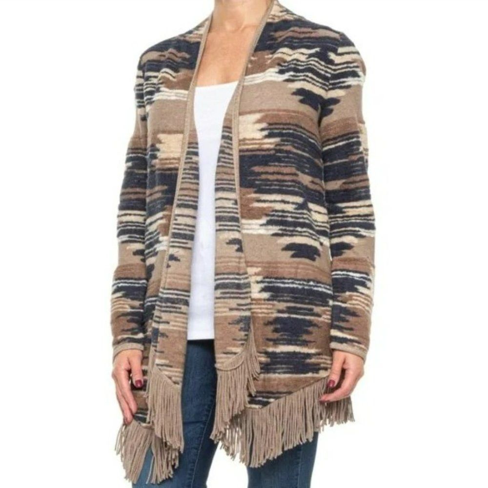 Lucky Brand NWT New $129 Lucky Brand Aztec Print Fringed Brushed Knit C Size S / US 4 / IT 40 - 1 Thumbnail