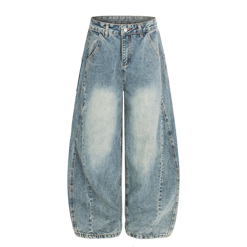 Vintage American retro patchwork curved jeans for men Size US 32 / EU 48 - 1 Thumbnail