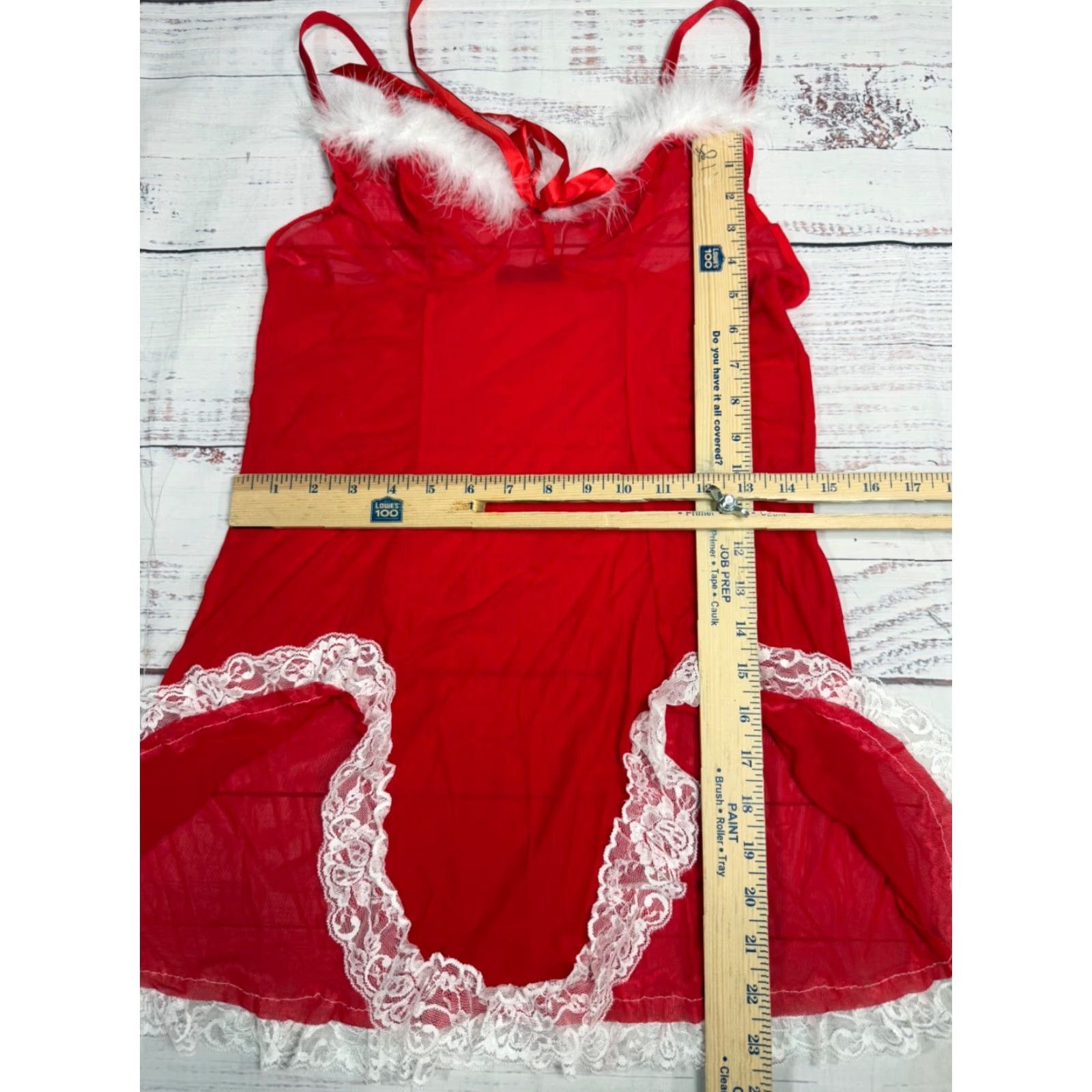 Vintage Avidlove Teddy Lingerie Red Holiday Christmas White Trim M Womens XS? (Note: Original specifies M) Size ONE SIZE - 2 Thumbnail