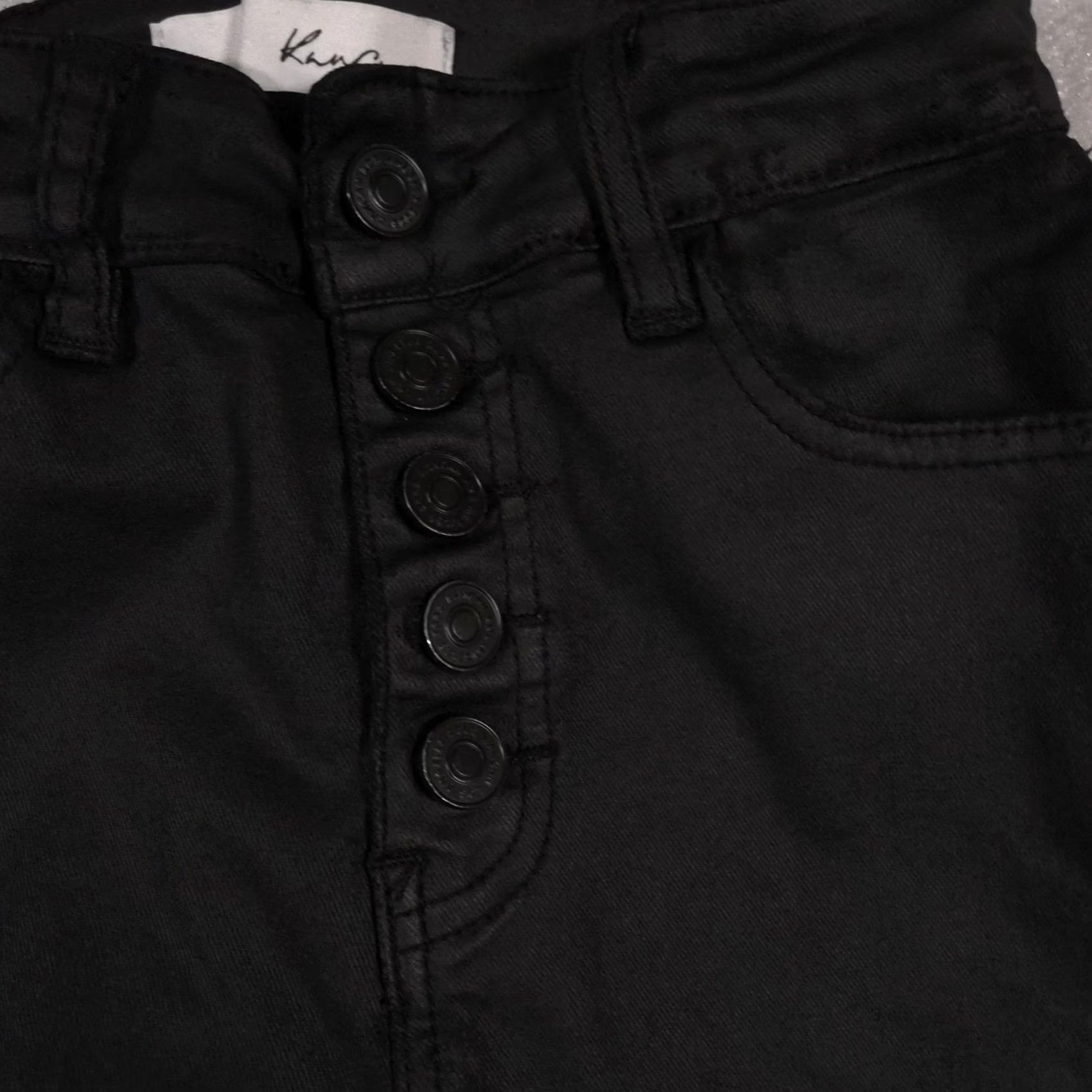 Vintage KanCan Jeans Womens 7 27 Crop Skinny Button Fly Stretch Pants Jeggings Black Size 27" / US 4 / IT 40 - 5 Thumbnail