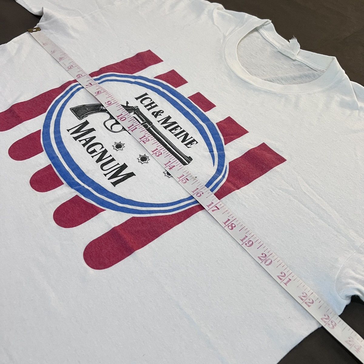Vintage Vintage 90s ICH & MEINE MAGNUM Parody Tee Shirt 911 gun Size US XL / EU 56 / 4 - 5 Thumbnail