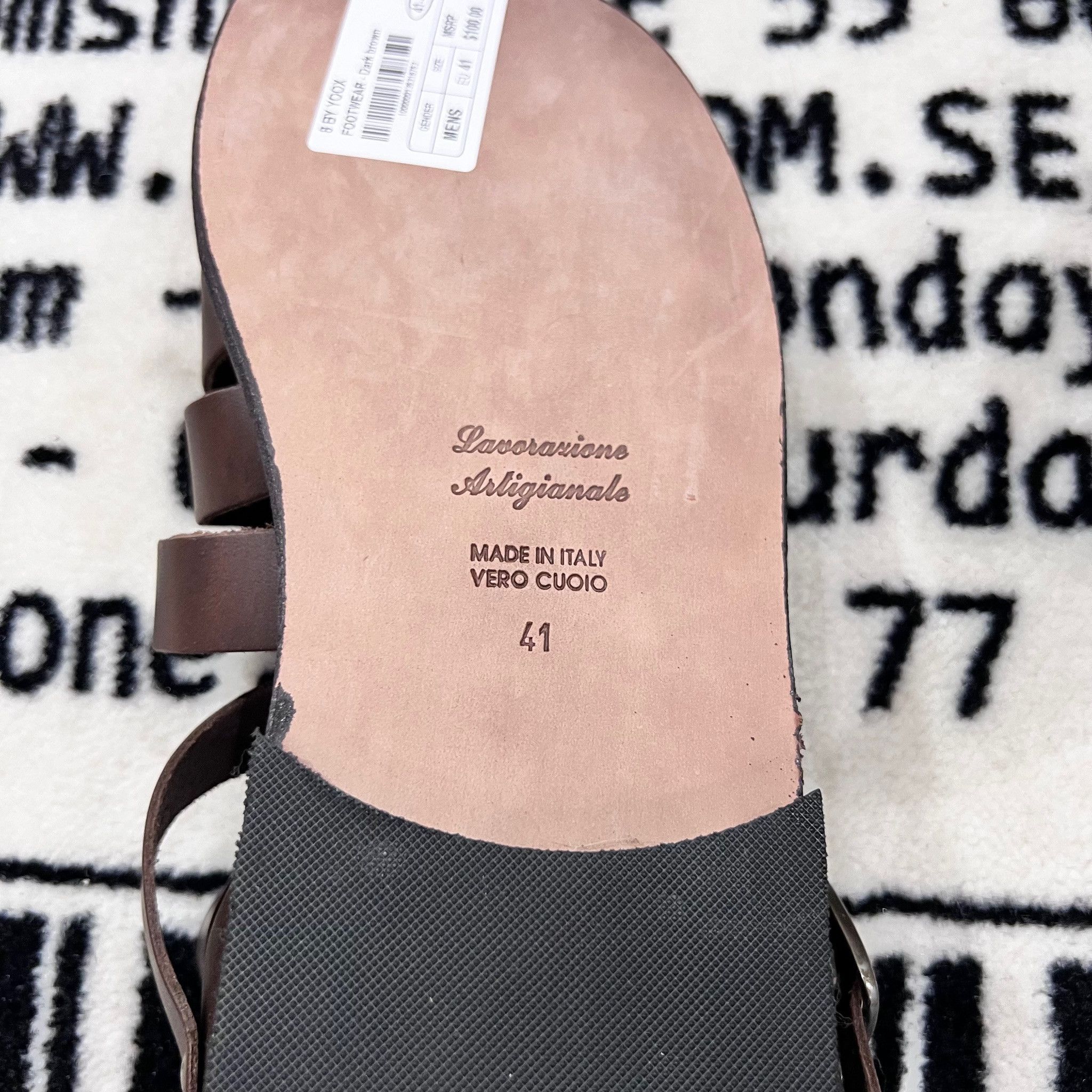 Other 8 by YOOX LEATHER SANDAL Made in Italy Buckle Closure Strap Size US 8 / EU 41 - 6 Thumbnail