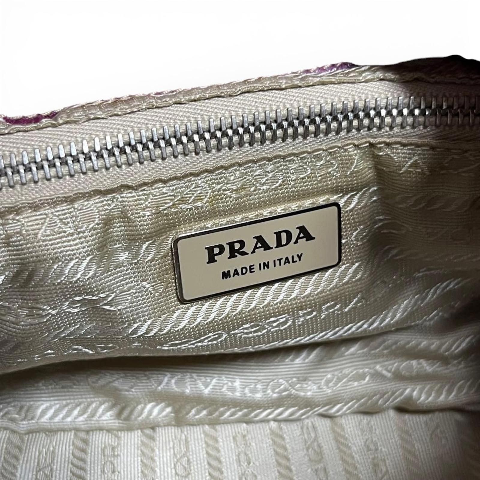 Prada Prada - Beige Purple Leather Handbag Buckle Detail Size ONE SIZE - 9 Thumbnail